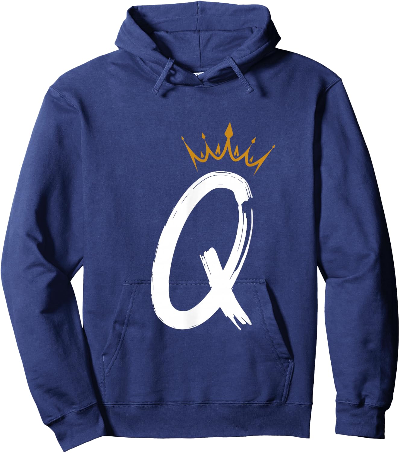 Queen King Letter Q - Favorite Letter With Crown Alphabet Hoodie - Hoodie | Navy