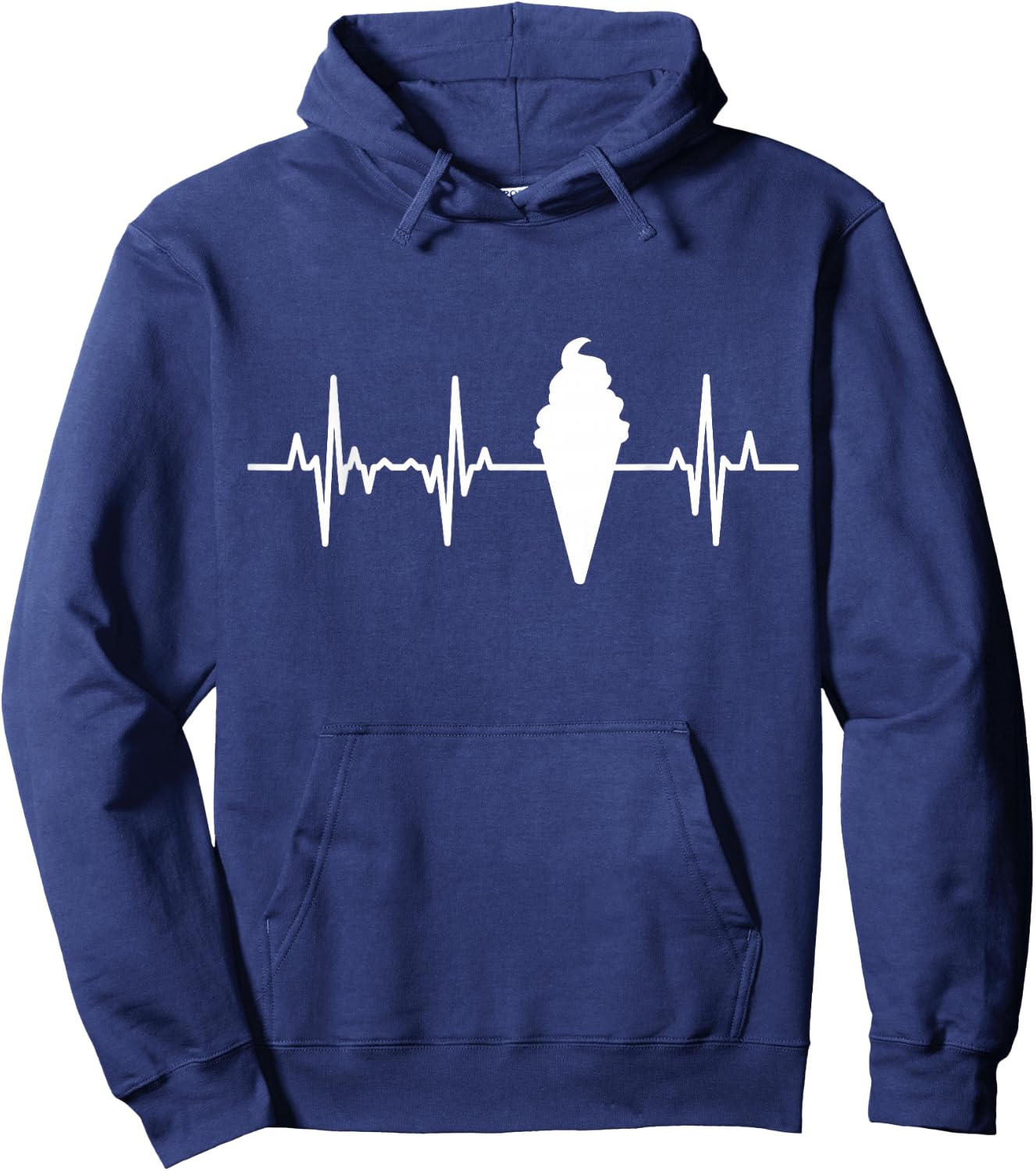 Eistüte Herzlinie EKG Eisverkäufer Herzklopfen Eis Hoodie - Hoodie | Navy