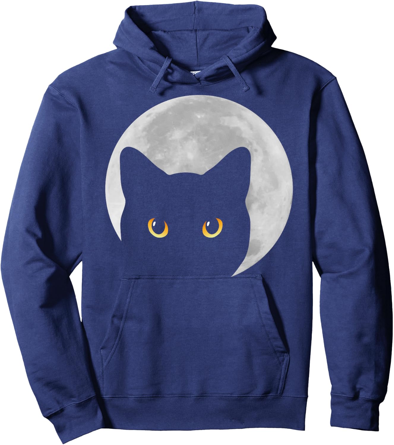 Black Cat Yellow Eyes Moon Kitten Men Women Kids Hoodie - Hoodie | Navy