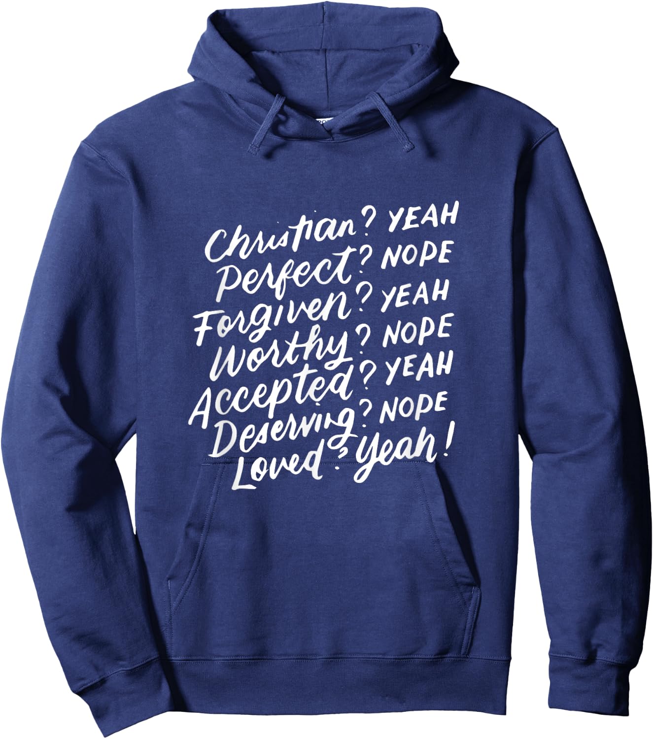Christian Yeah Perfect Nope, Feminist, Inspirational Gifts Hoodie - Hoodie | Navy