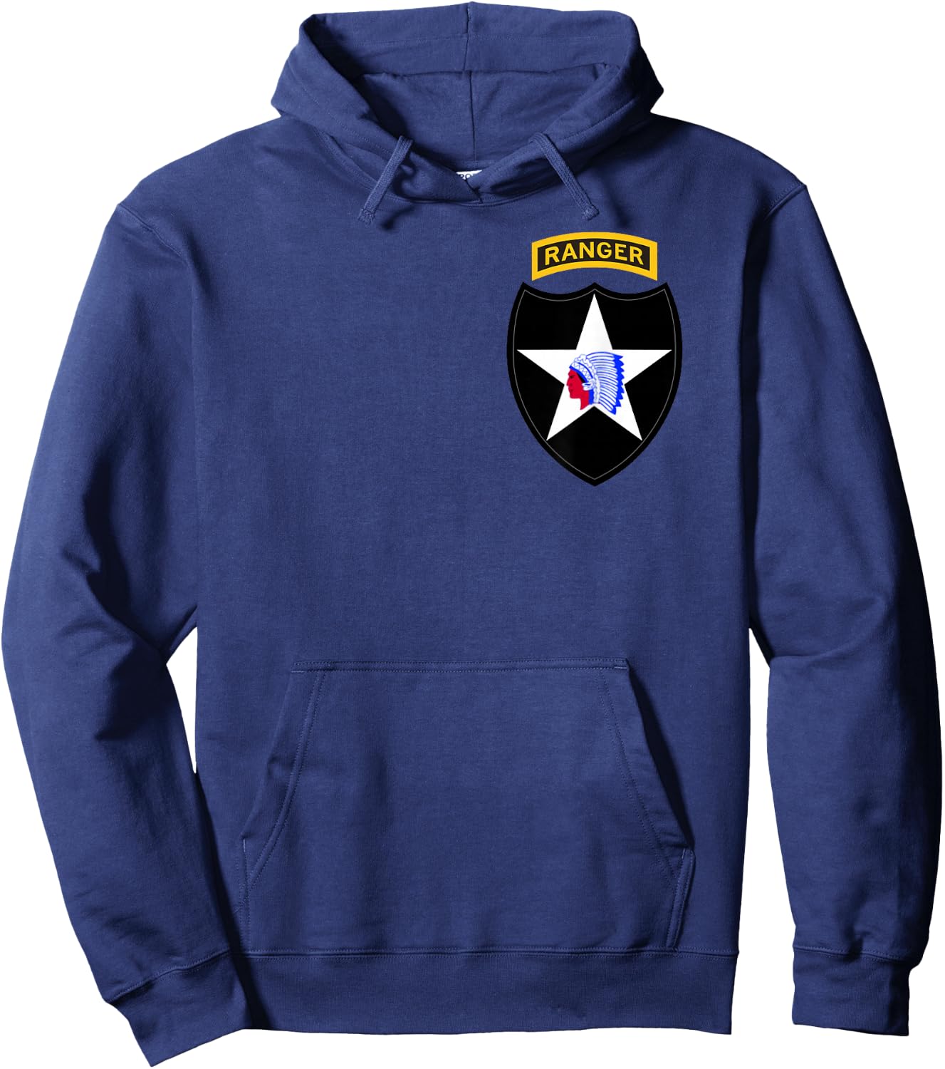 2nd Infantry Division Patch with Ranger Tab - 2nd ID Hoodie - Hoodie | Navy