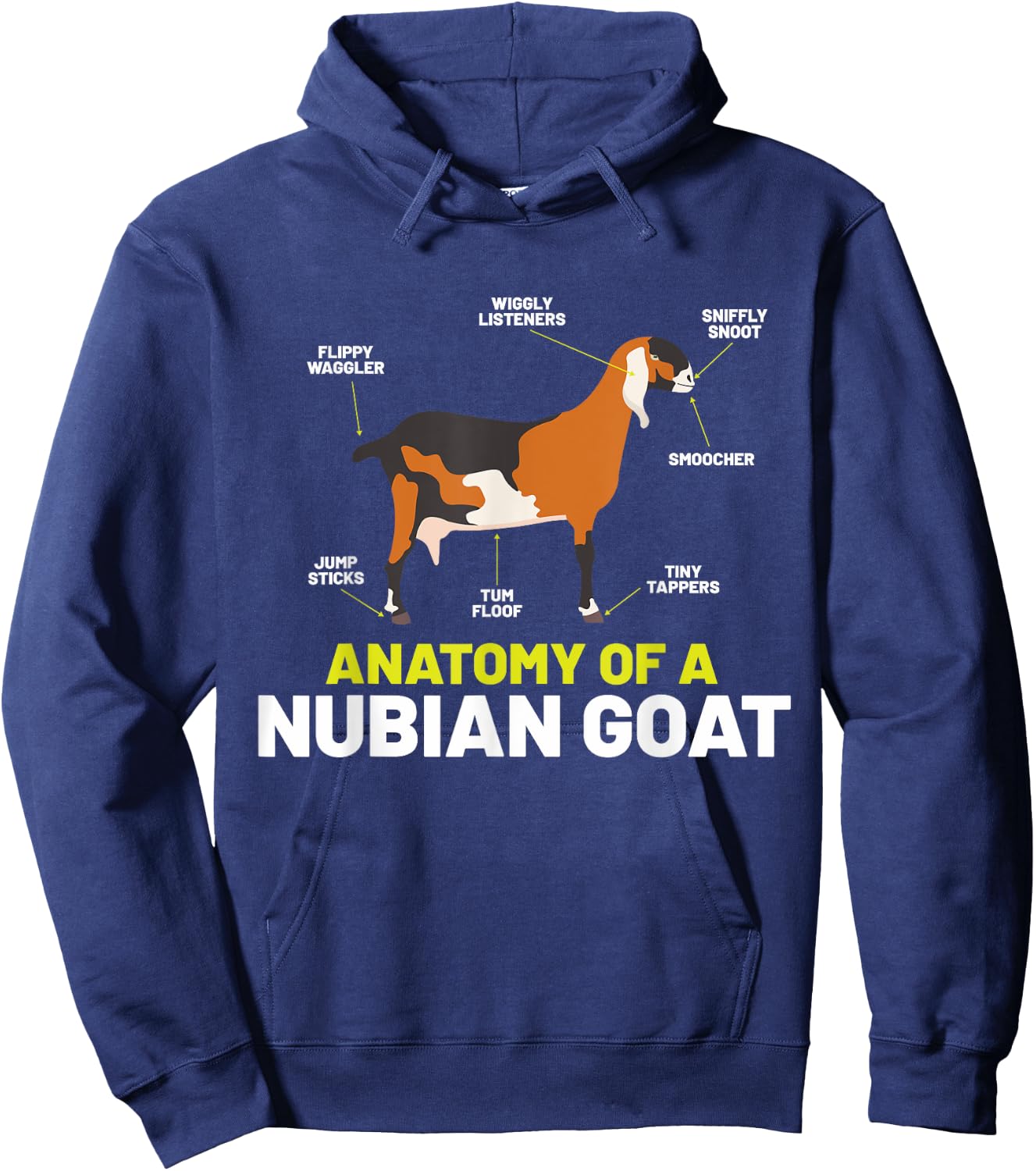 Goat Lovers Shirt Meme | Pet Animal Pun Funny Nubian Goat Hoodie - Hoodie | Navy