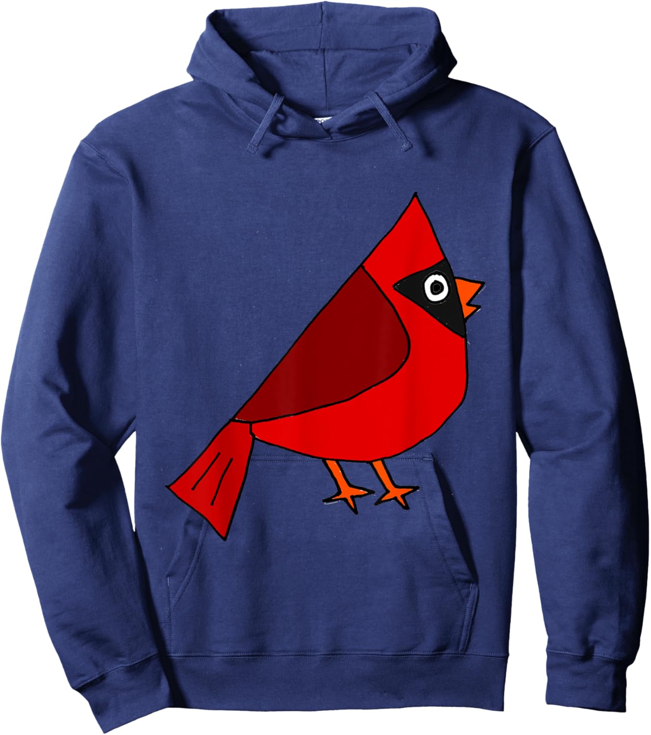 SmileteesBirds Cool Cardinal Red Bird Art Hoodie - Hoodie | Navy