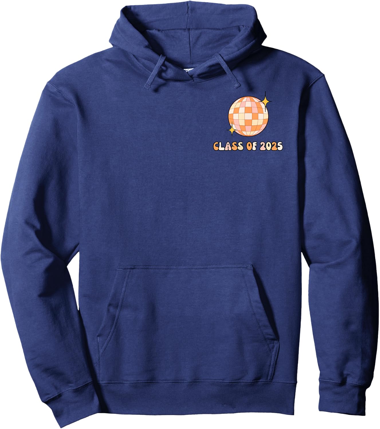 Senior 2025 Class Of 2025 Graduate Cute Retro Design On Back Hoodie - Hoodie | Navy