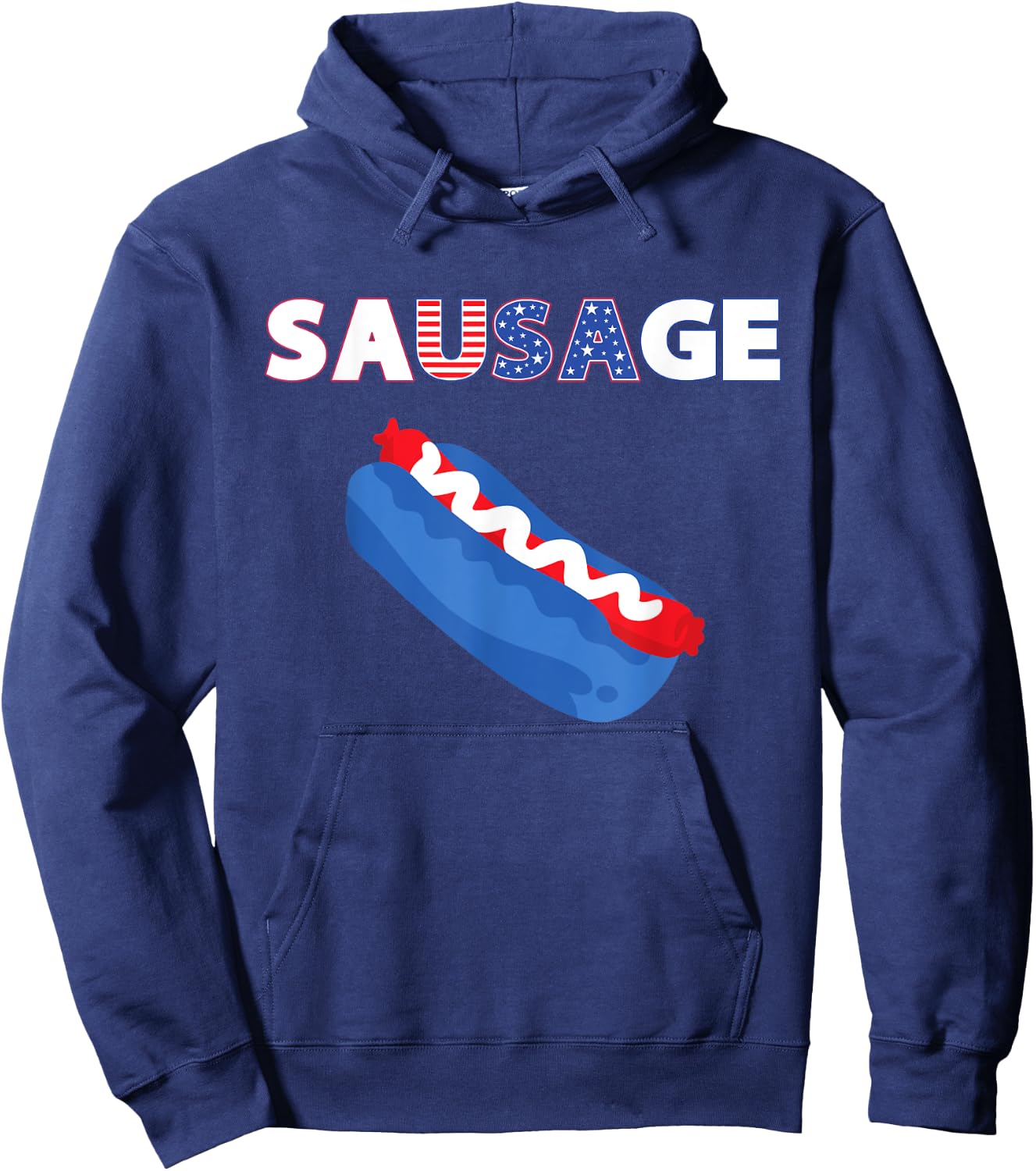 USA Sausage - America Loves Hot Dog - USA Glizzy Hoodie - Hoodie | Navy