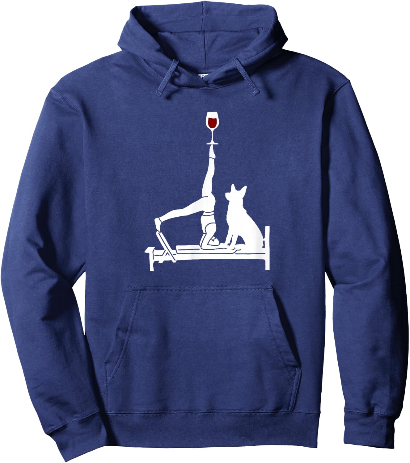 Reformer Pilates wine German Shepherd dog Hoodie - Hoodie | Navy
