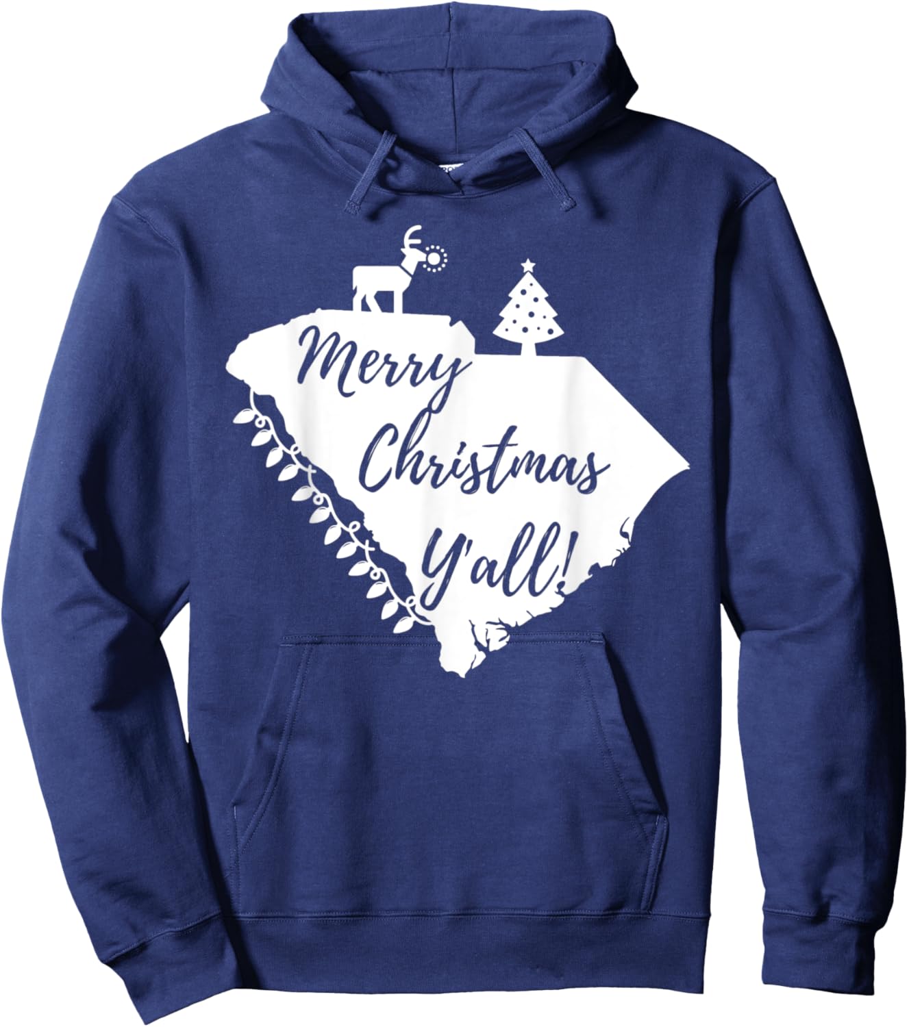 Merry Christmas Y'all! South Carolina Hoodie - Hoodie | Navy