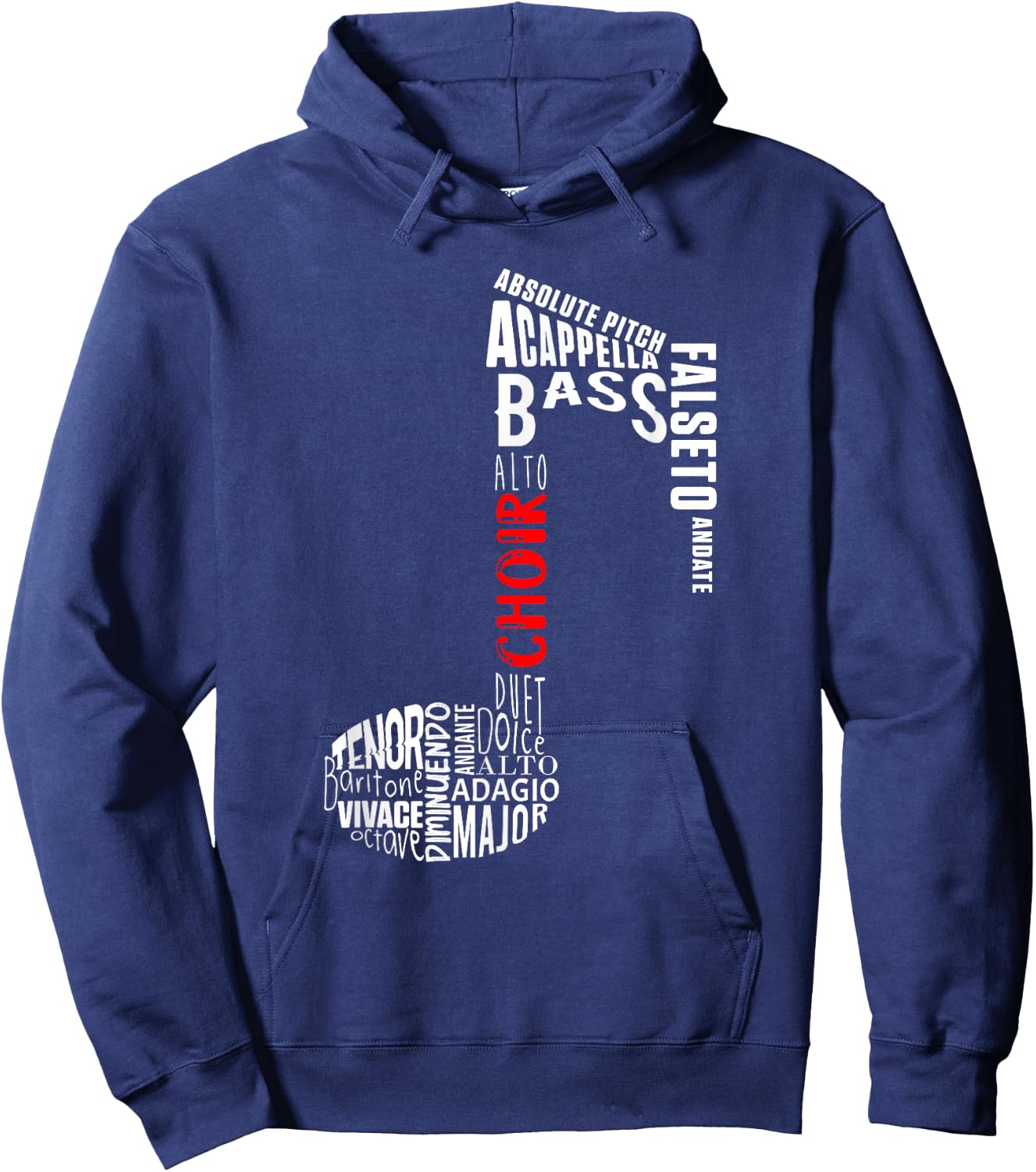Musical Note Choir Music Singing Singer Viola Gift , Black, S Hoodie - Hoodie | Navy