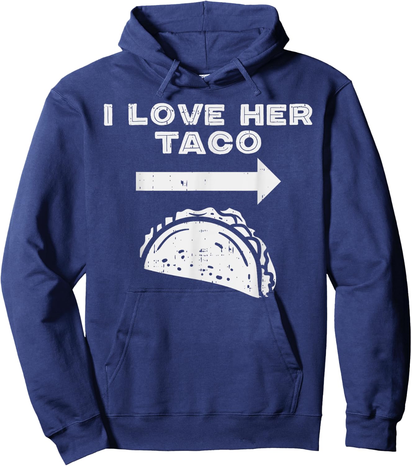 I Love Her Taco Matching Couple Cinco De Mayo Men Boyfriend Hoodie - Hoodie | Navy