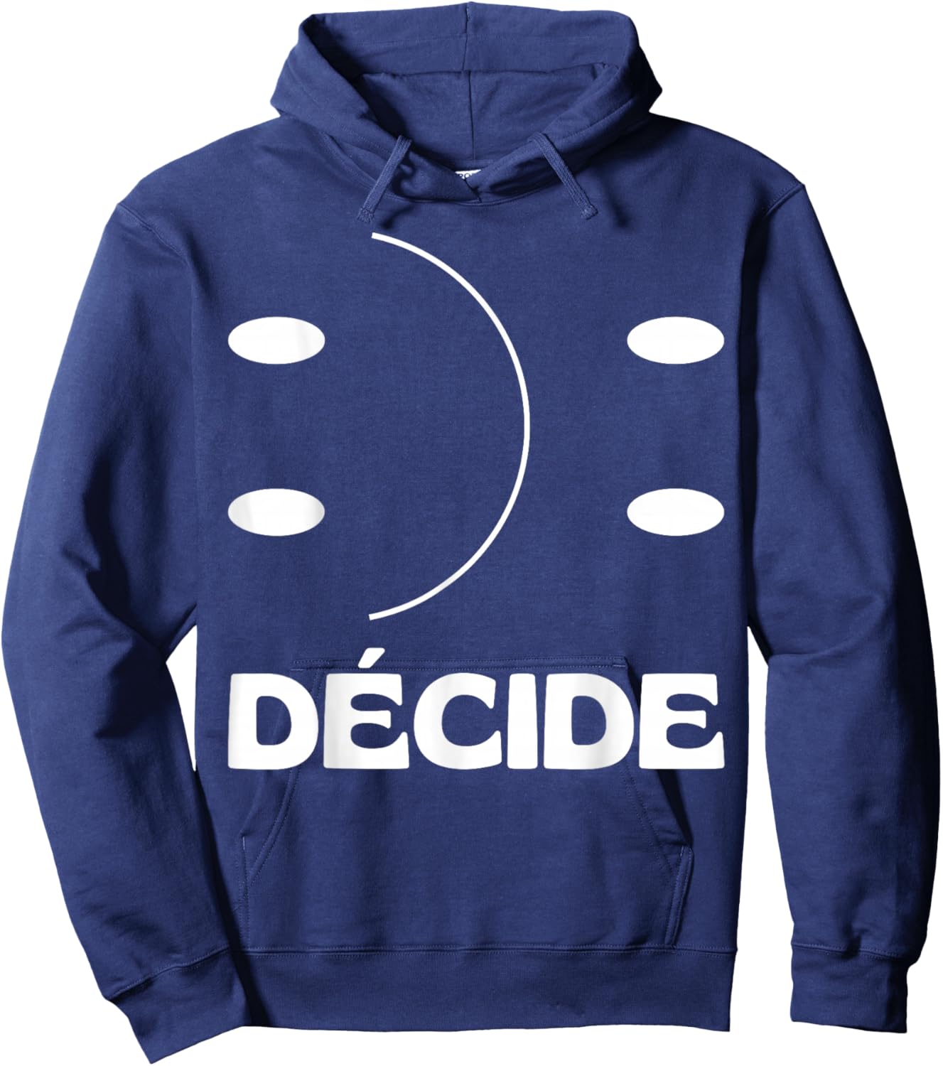 Happy Sad Smiley Design: Happy Sad & Smiling Face , Black, S Hoodie - Hoodie | Navy