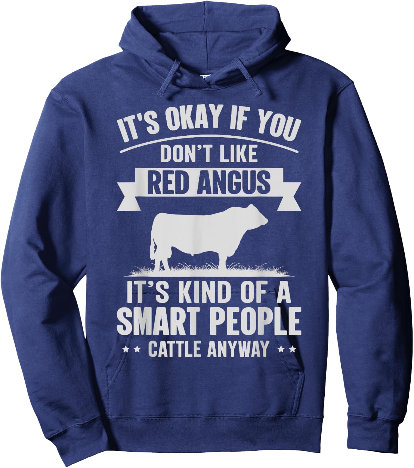 Smart People Cattle Farmer - Cow Breed Red Angus Hoodie - Hoodie | Navy