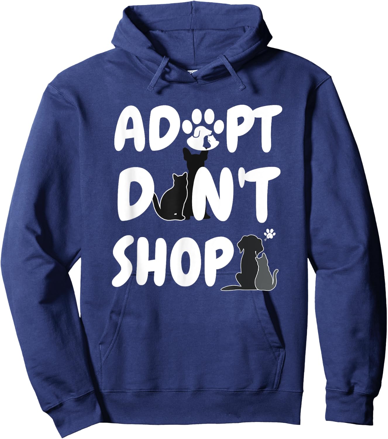 Adopt Don't Shop Animal Rescue For Animal Lovers Hoodie - Hoodie | Navy