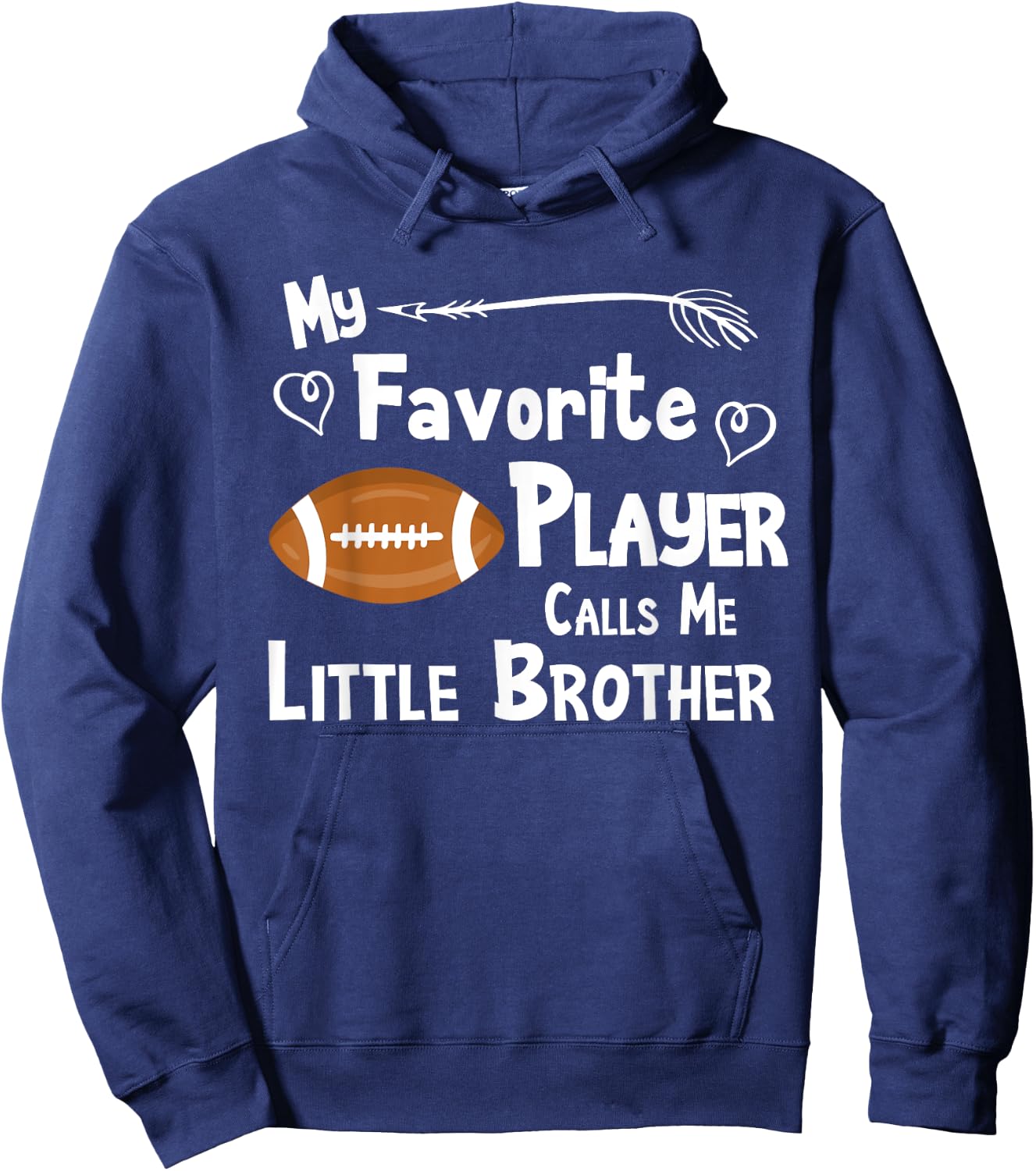 Favorite Player Little Brother Football Hoodie - Hoodie | Navy