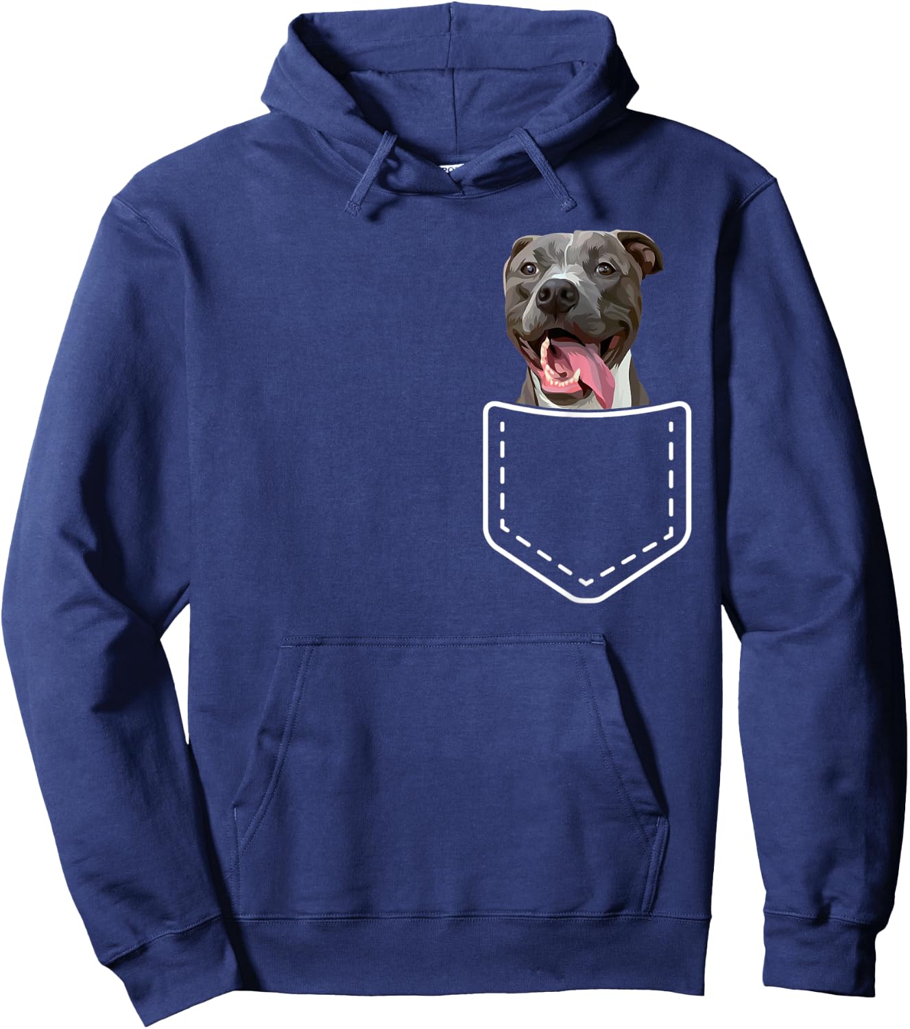 Funny Pitbull Inside Pocket Pittie Dog Lover Men Women Kids Hoodie - Hoodie | Navy