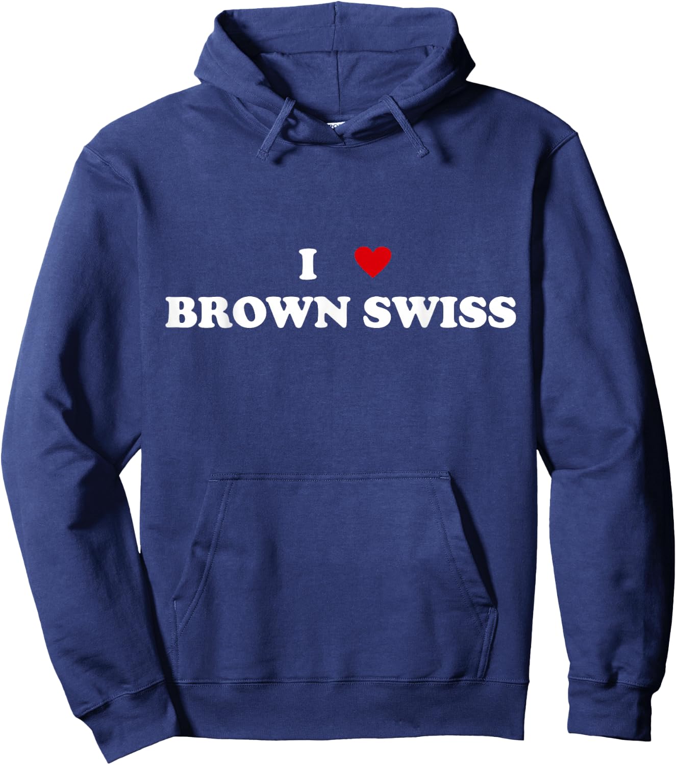 I Heart Breed Cattle Farmer - Cow I Love Brown Swiss Hoodie - Hoodie | Navy