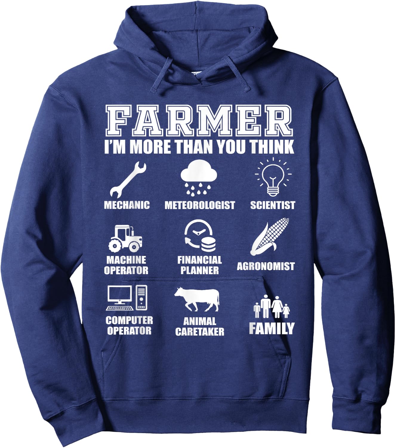 Great Farmer Gift Tractor Farm Cattle Arable Farming Hoodie - Hoodie | Navy