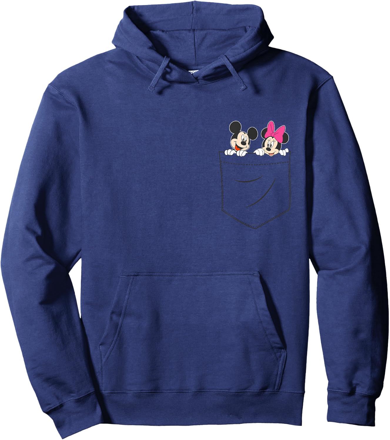 Disney Mickey & Minnie Mouse Small Pocket Couple , black, s Hoodie - Hoodie | Navy