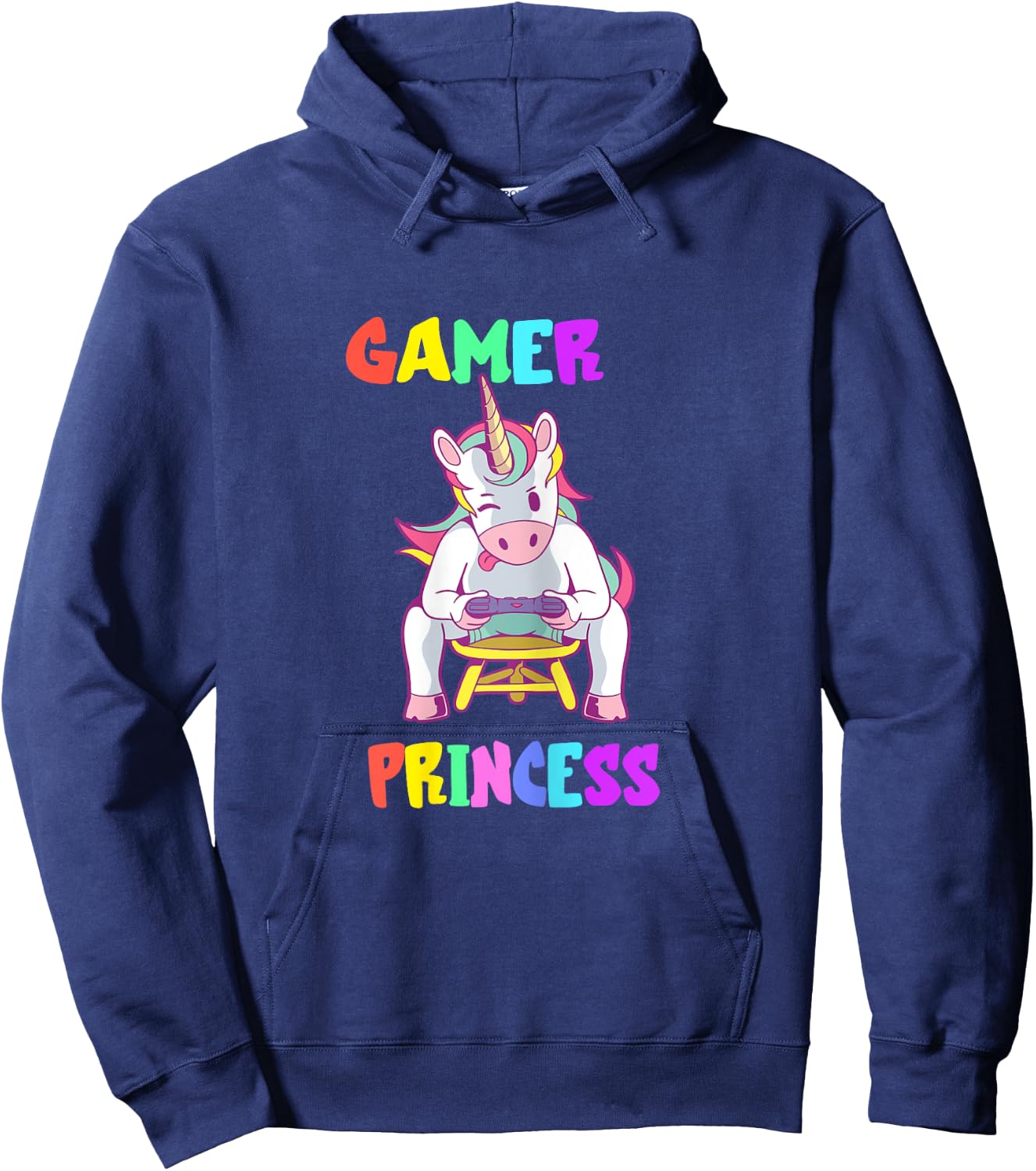 Gamer Princess Gaming Princess Gaming Unicorn Console Player Hoodie - Hoodie | Navy