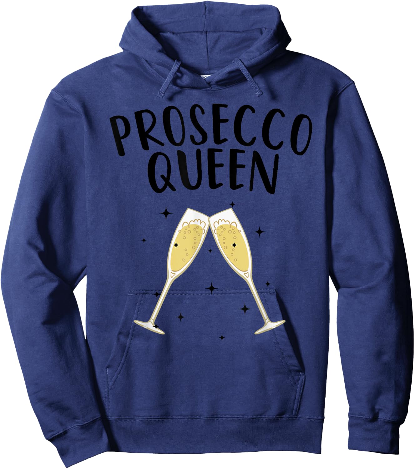 Cute Prosecco Art Women Girls Champagne Wine Queen Holiday , gray Hoodie - Hoodie | Navy