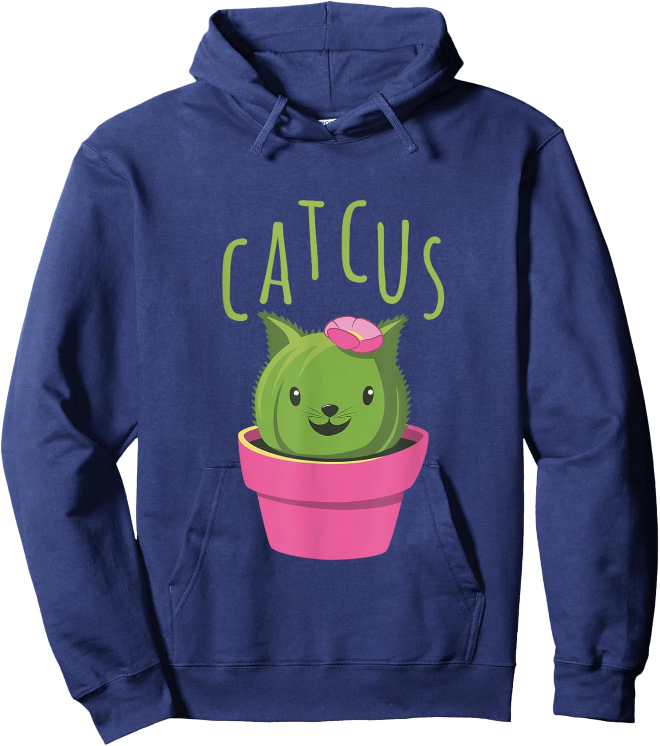 Cute Catcus Cat And Cactus Women Kids Hoodie - Hoodie | Navy