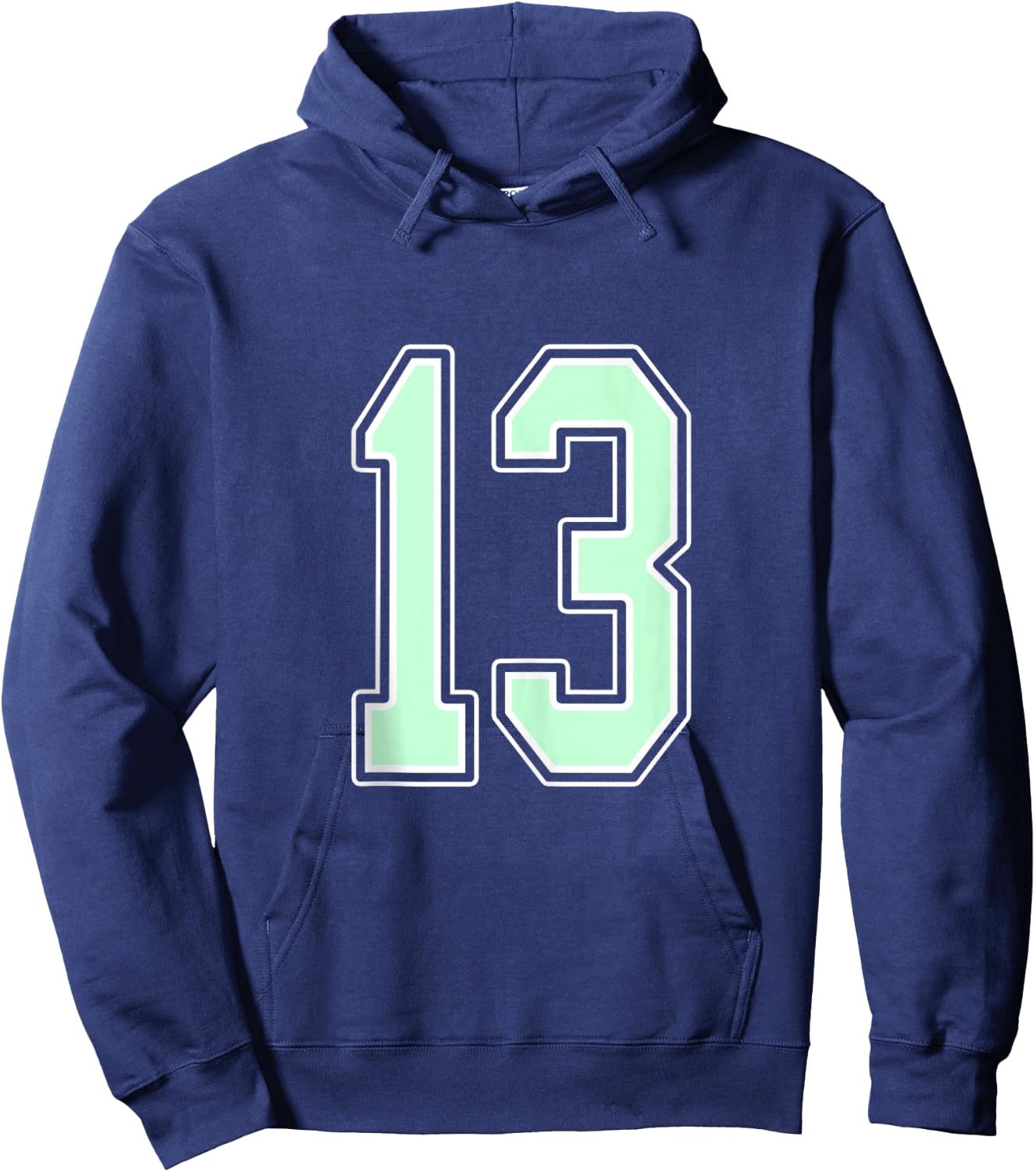 Cute Mint Green Number 13 Jersey Player Uniform #13 Fan Hoodie - Hoodie | Navy
