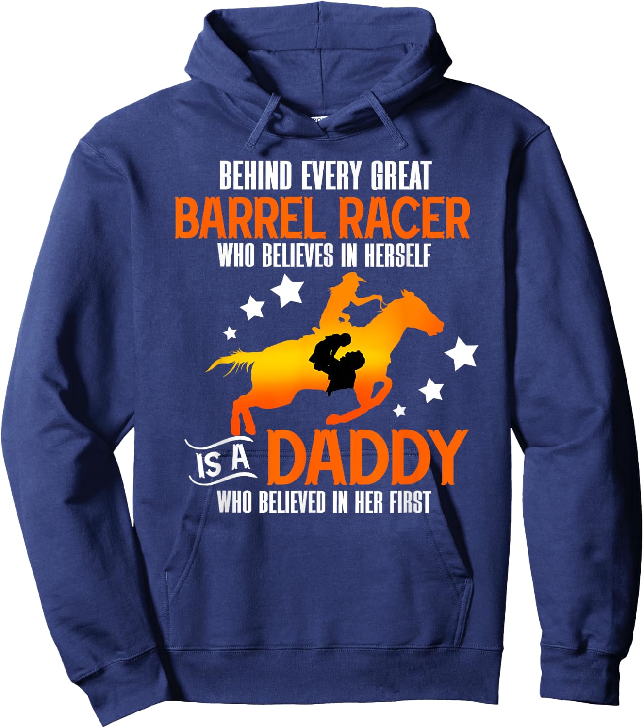 Barrel Racing Dad Proud Dad Of A Barrel Racer Father Hoodie - Hoodie | Navy