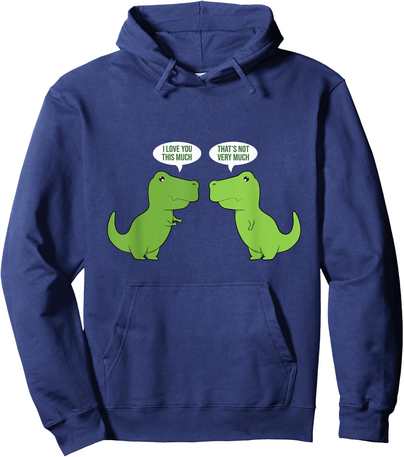 funny cute T-Rex - dinosaur - funny text - humour - happy Hoodie - Hoodie | Navy