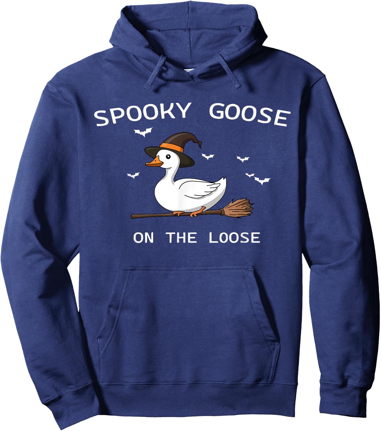 Spooky Goose on the Loose Halloween Goose Witch Goose Lover Hoodie - Hoodie | Navy