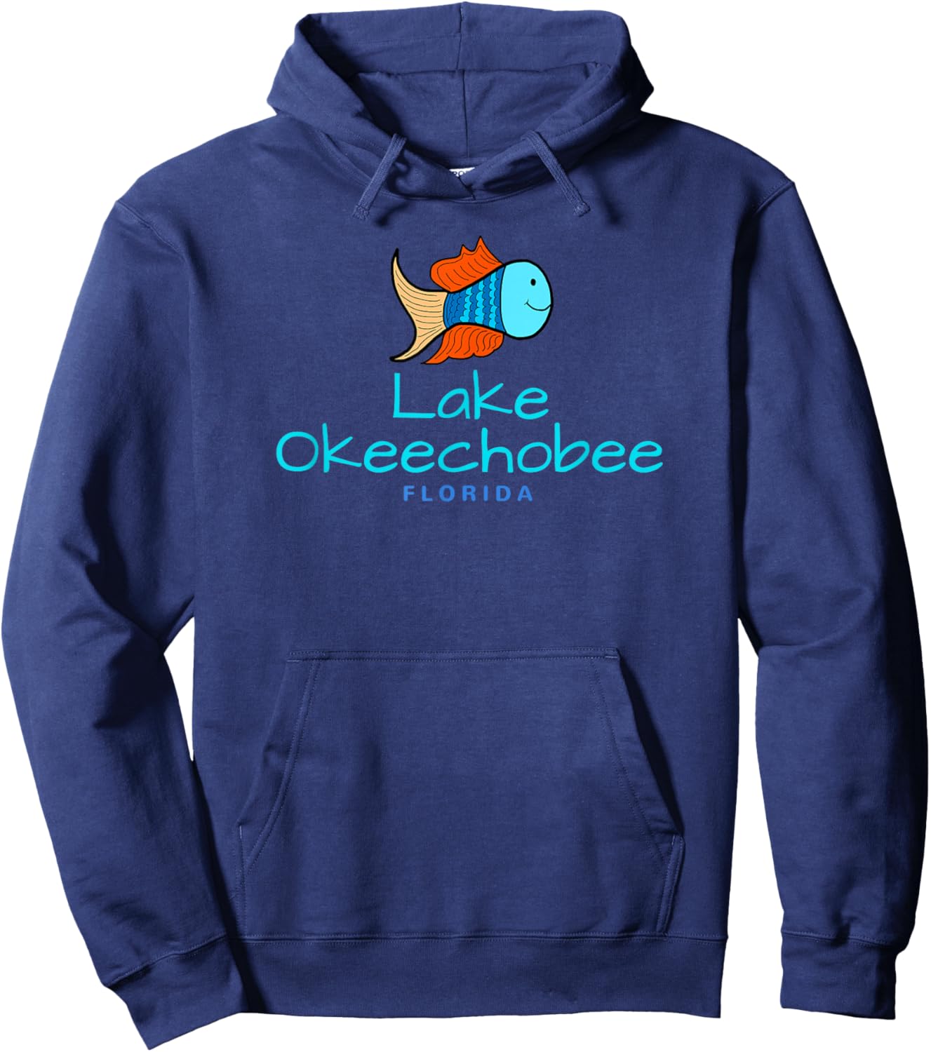 Lake Okeechobee , Florida Fun Cute Fish Hoodie - Hoodie | Navy