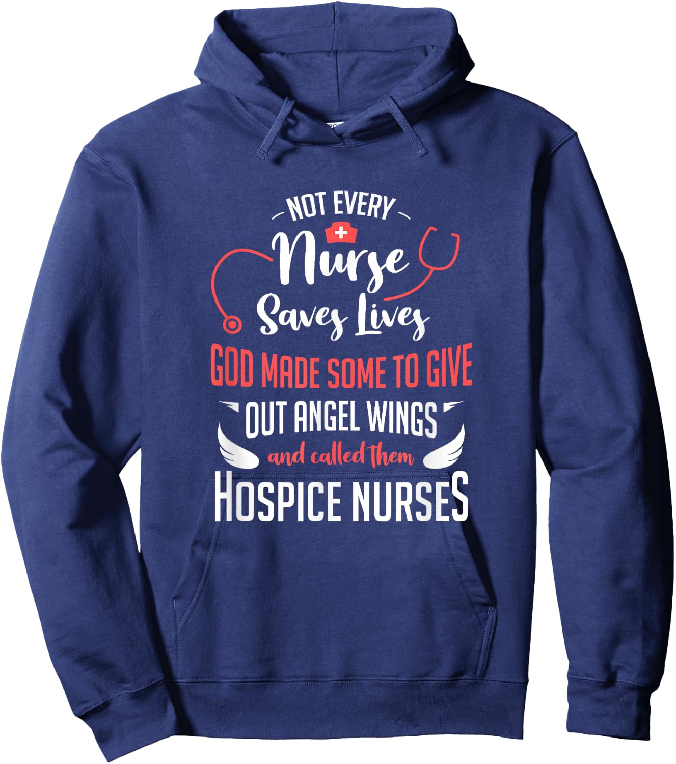 Hospice Nurse Shirt Women Stethoscope Palliative Care Hoodie - Hoodie | Navy