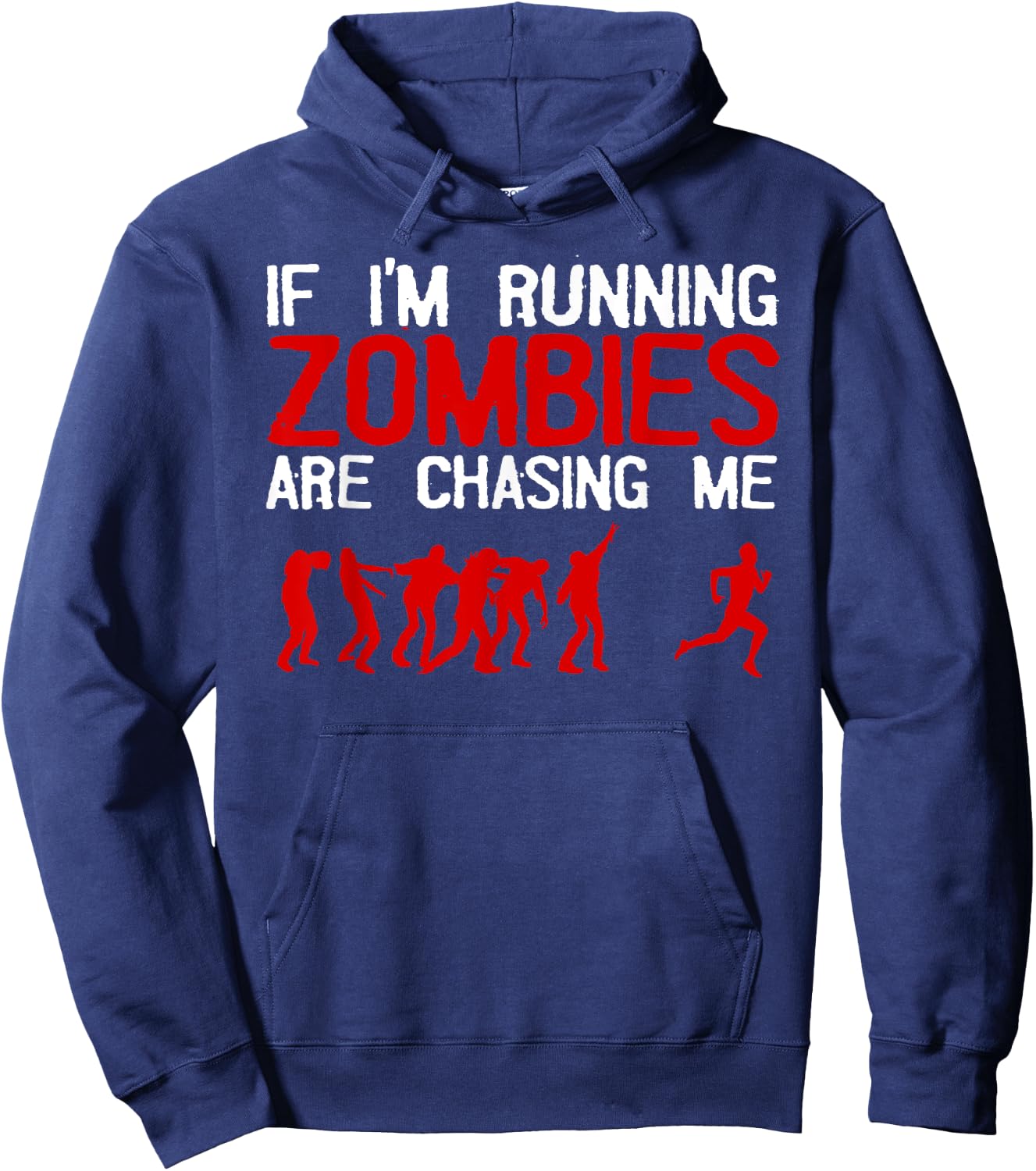 Zombie Running Design Women Halloween Funny Running Hoodie - Hoodie | Navy