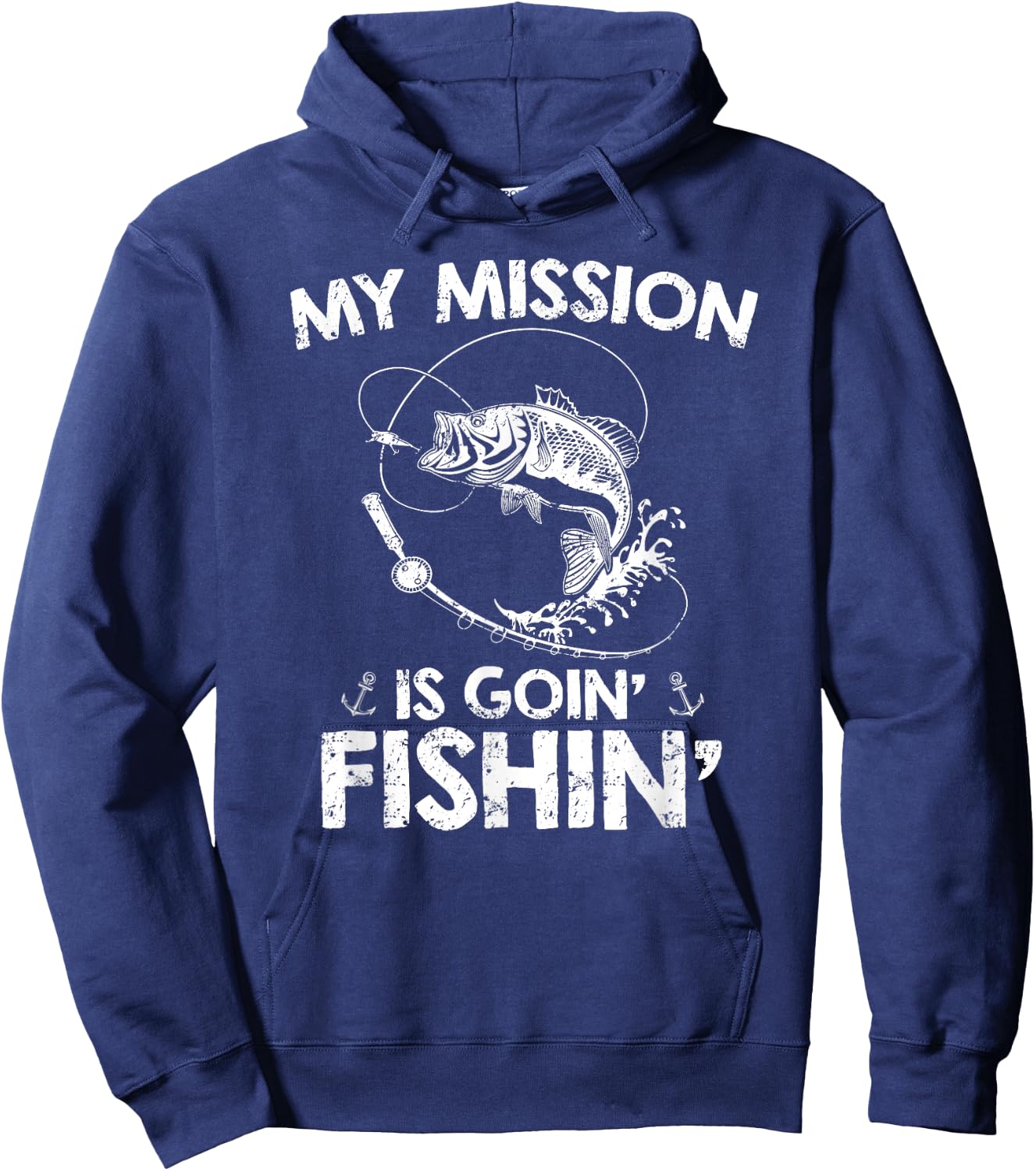 My Mission Is Going Fishing Funny Fishing Lover Design Hoodie - Hoodie | Navy