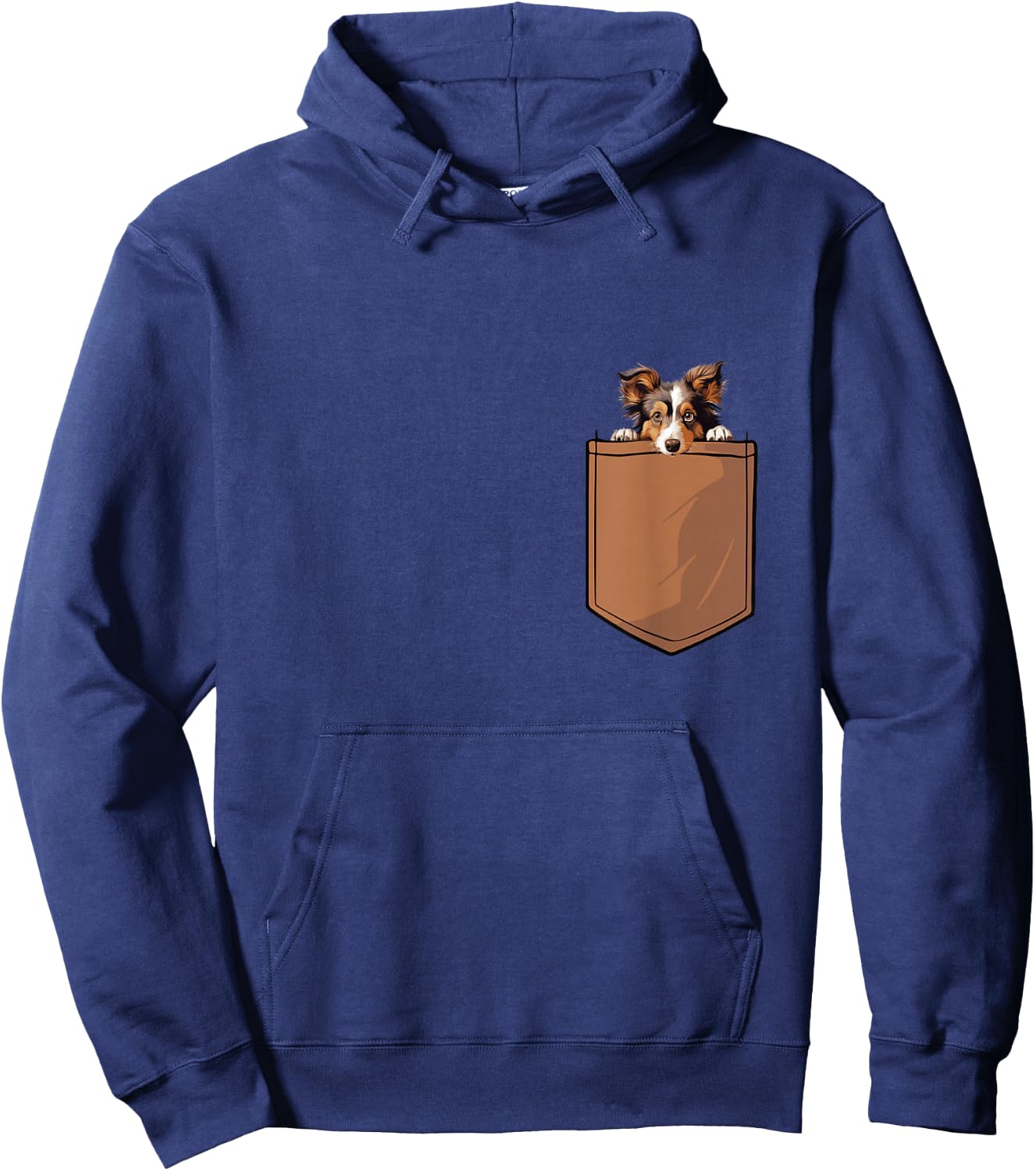 Funny Shetland Sheepdog In Pocket Shetland Sheepdog Lovers Men Women Girls Kids Hoodie - Hoodie | Navy