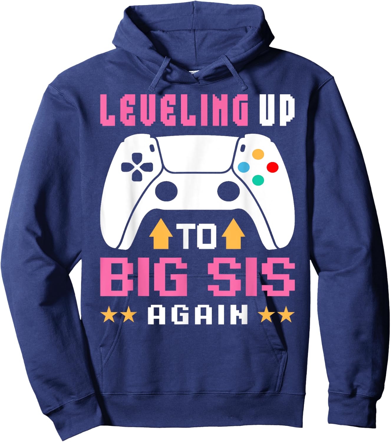 Leveling Up to Big Sister Again Promoted Big Sister Again Hoodie - Hoodie | Navy