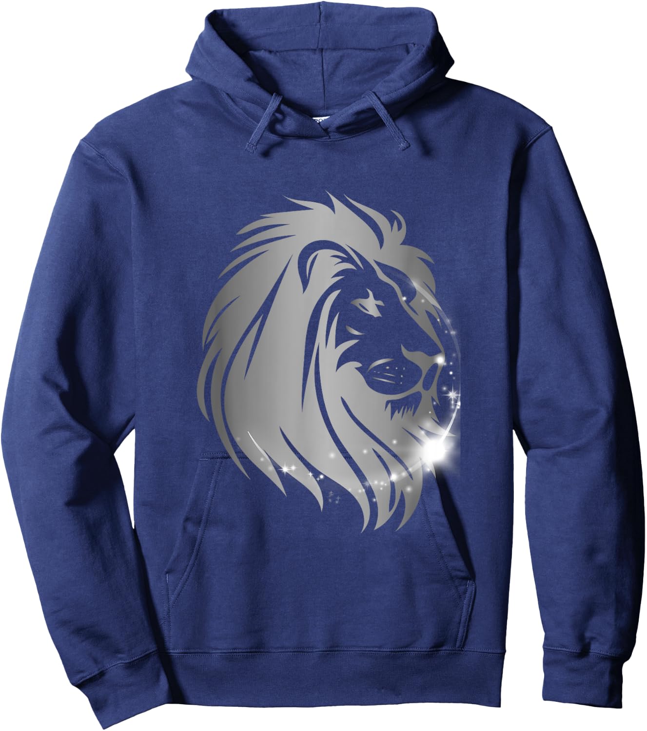 Silver Mane Lion Head Hoodie - Hoodie | Navy