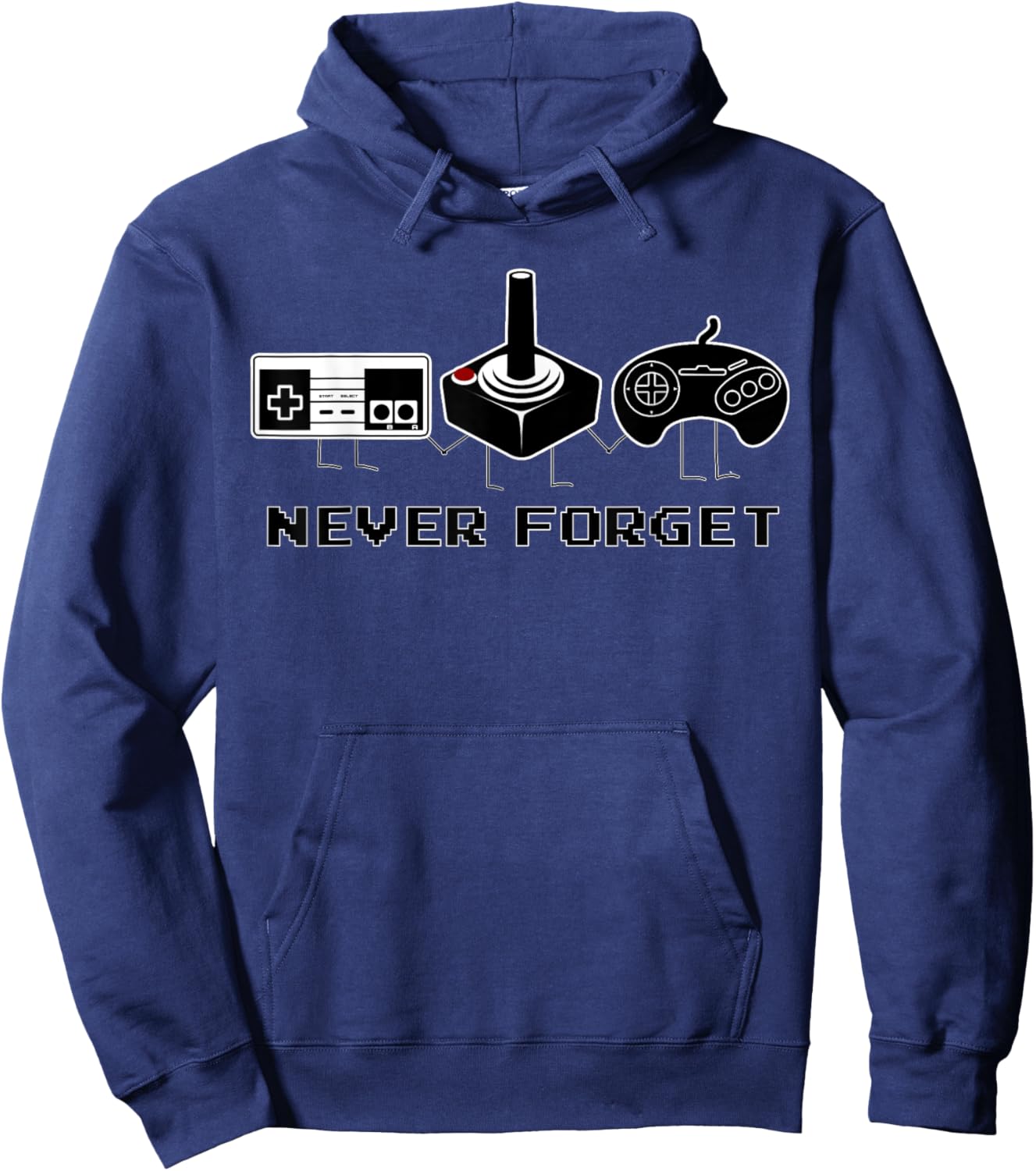 Never Forget Retro Video Games Funny Gamer Gift Hoodie - Hoodie | Navy
