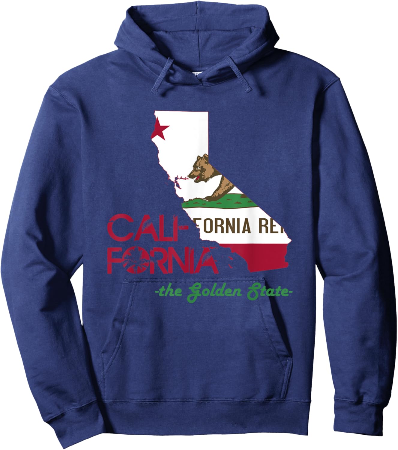 California State Flag Map T Shirt The Golden State Hoodie - Hoodie | Navy