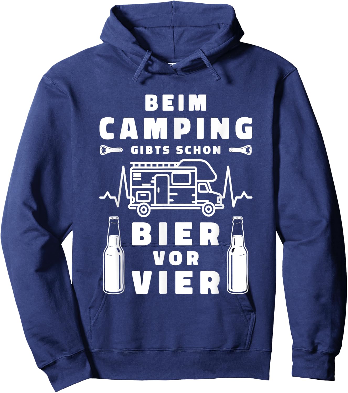 Beim Camping giebts schon Bier vor vier Hoodie - Hoodie | Navy