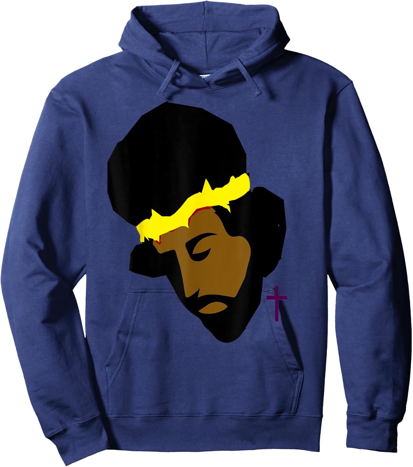 AFRICAN AMERICAN JESUS SHIRT | Black Jesus Art Hoodie - Hoodie | Navy