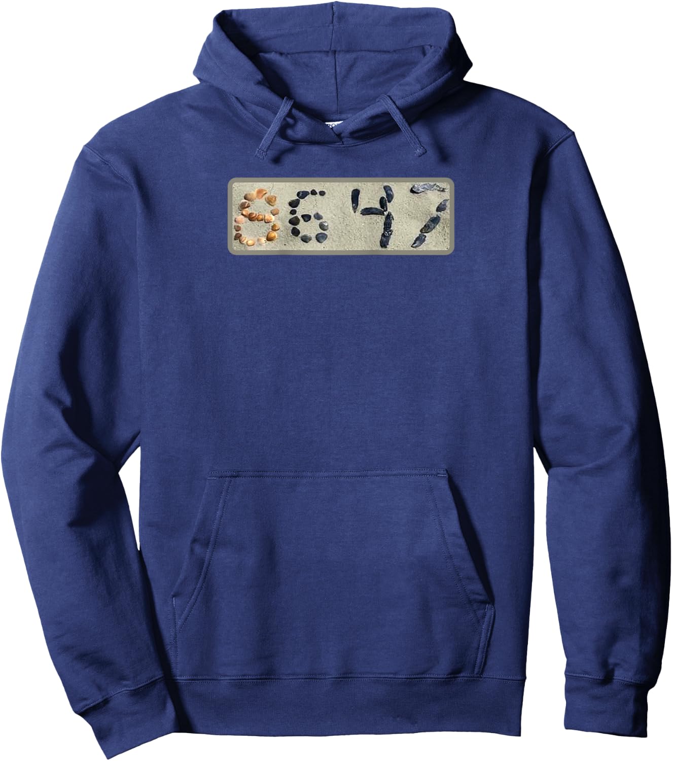 Funny 86 47 Seashells Sea Shells Beach Funny 8647 Raglan Baseball Hoodie - Hoodie | Navy