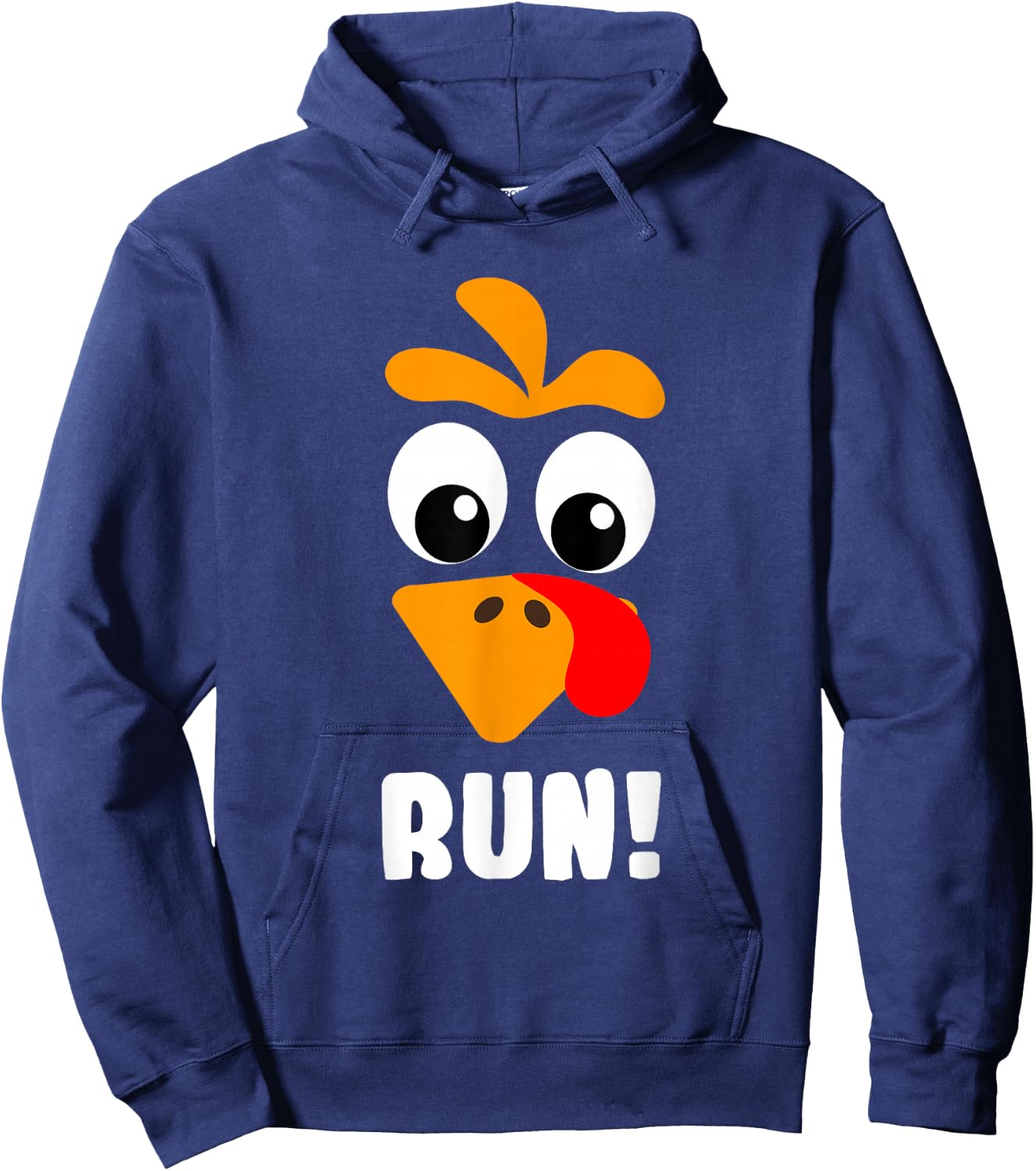 Turkey Trot Adult Costume Turkey Face Hoodie - Hoodie | Navy