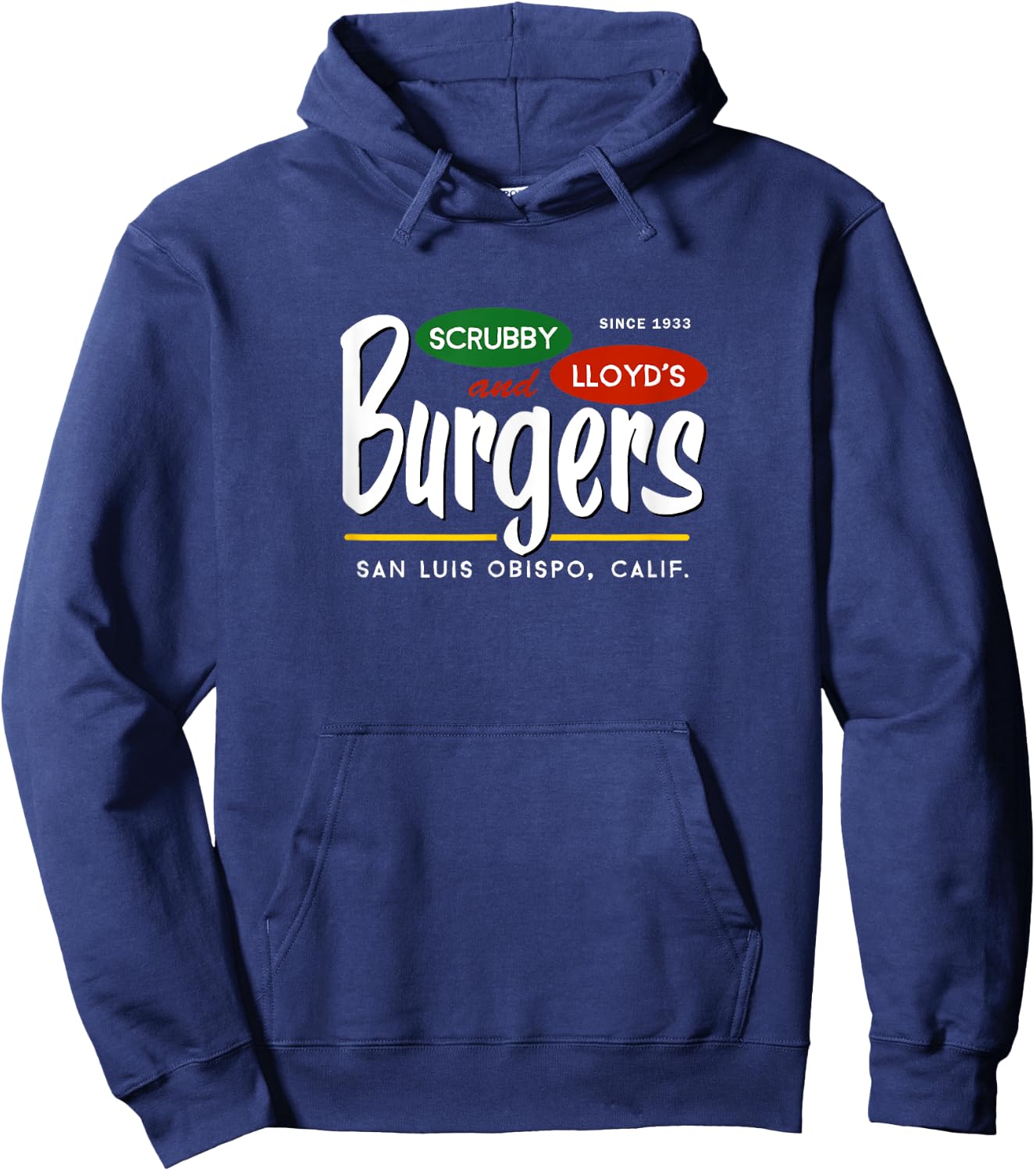 Scrubby & Lloyd's Burgers San Luis Obispo California Hoodie - Hoodie | Navy