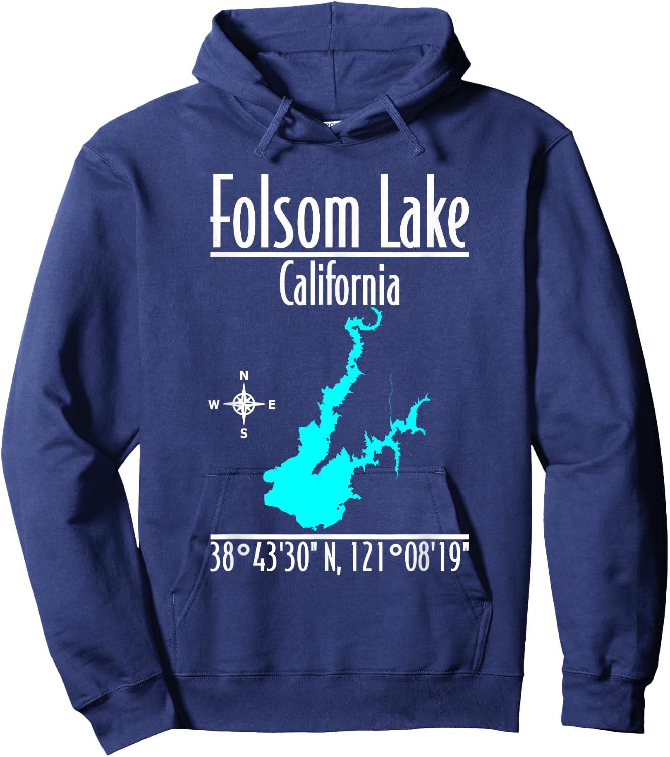 Modern Folsom Lake - California Hoodie - Hoodie | Navy