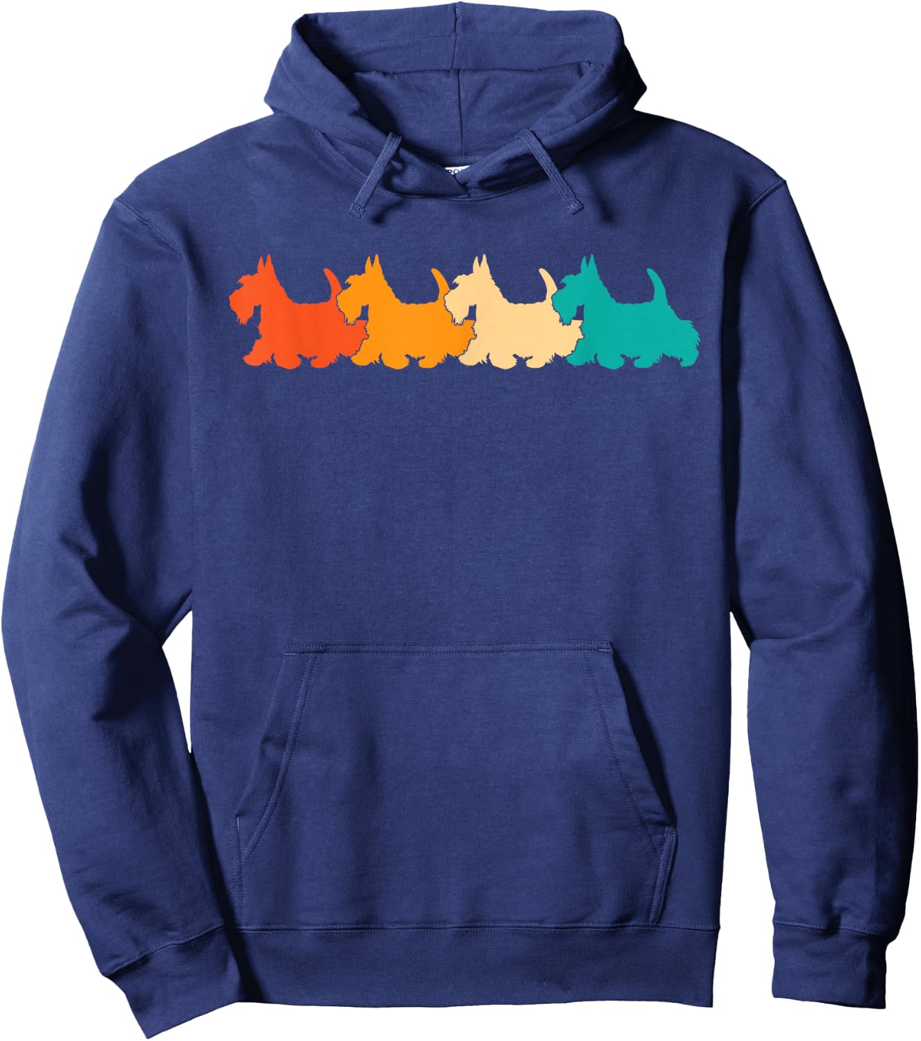 Scottish Terrier Retro Vintage Scottie Dog Hoodie - Hoodie | Navy