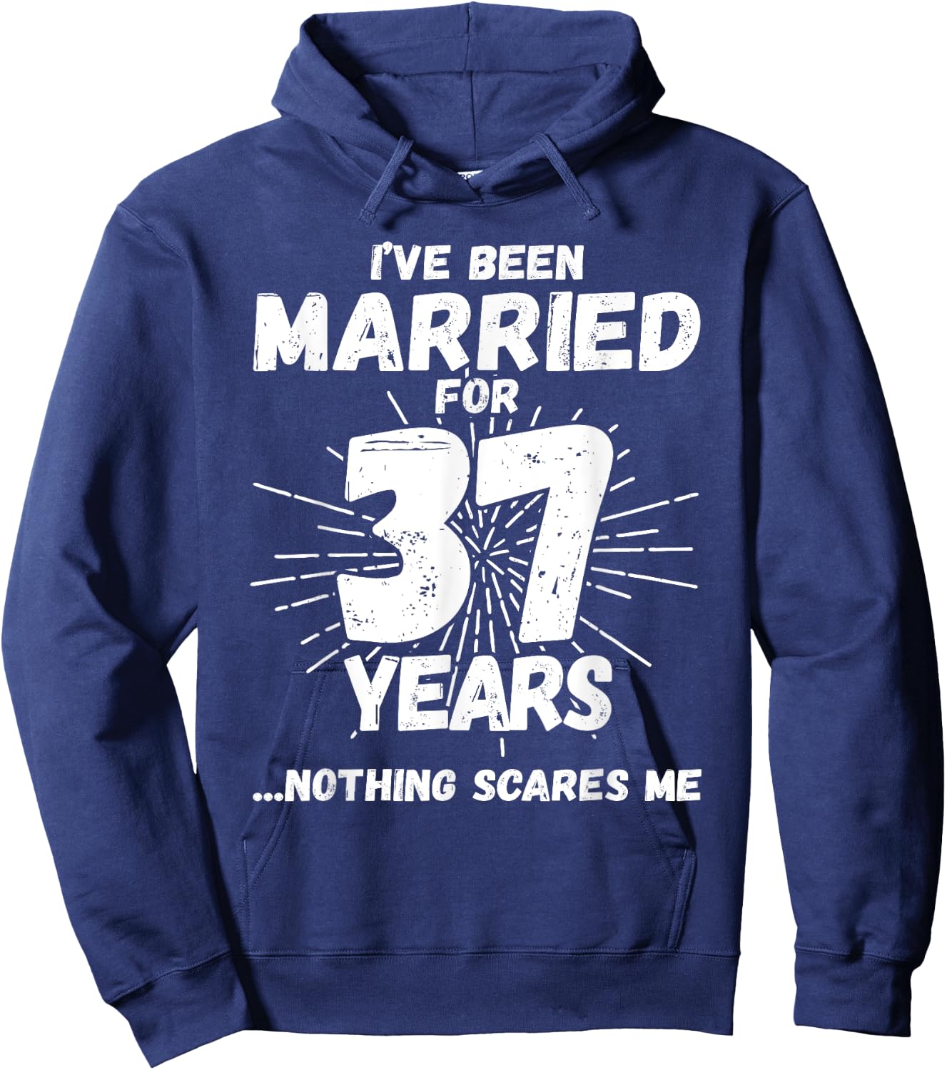 Couples Married 37 Years - Funny 37th Wedding Anniversary Hoodie - Hoodie | Navy