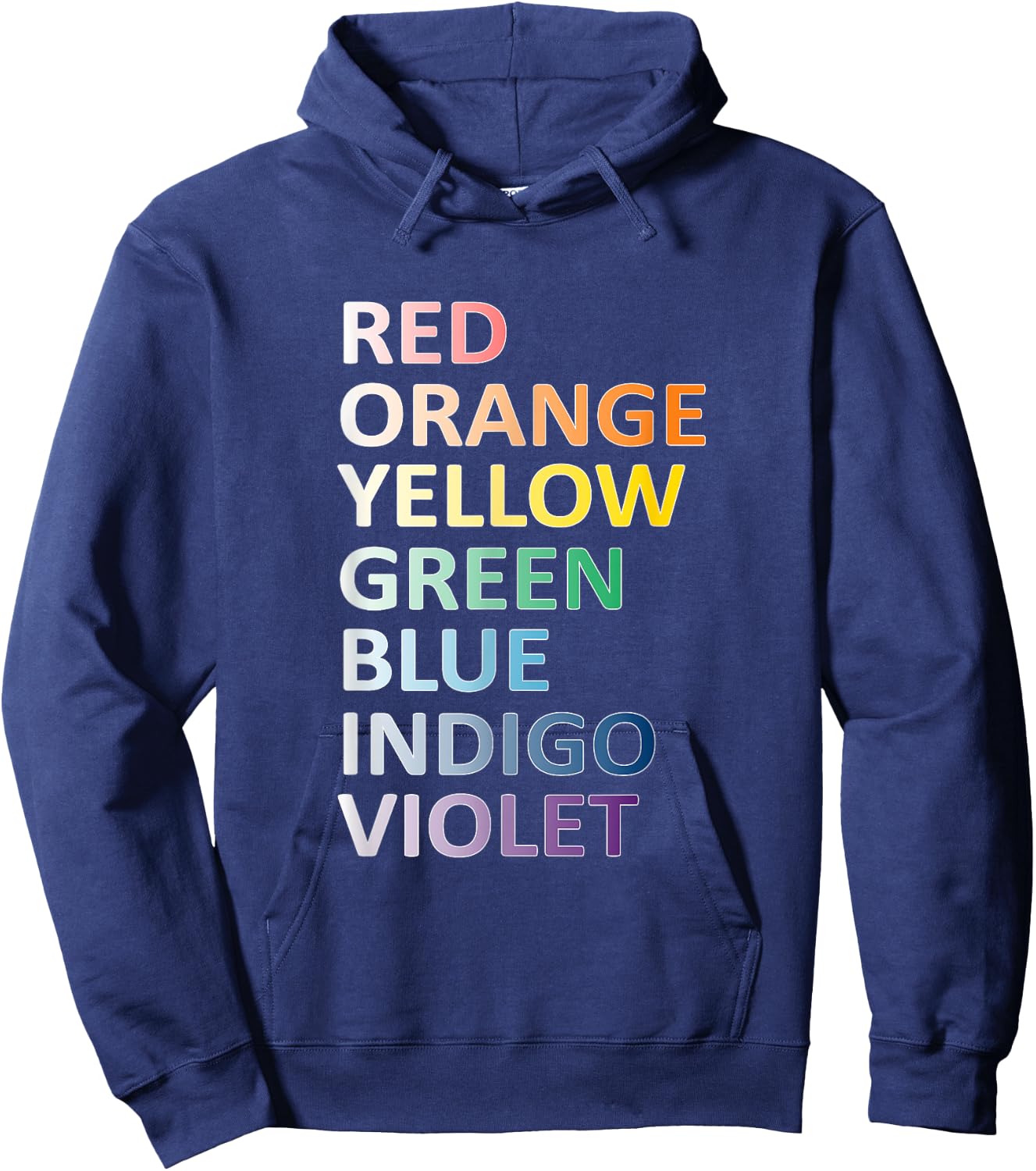 ROY G BIV Rainbow Art Teacher Class School Spectrum Women Kids Hoodie - Hoodie | Navy