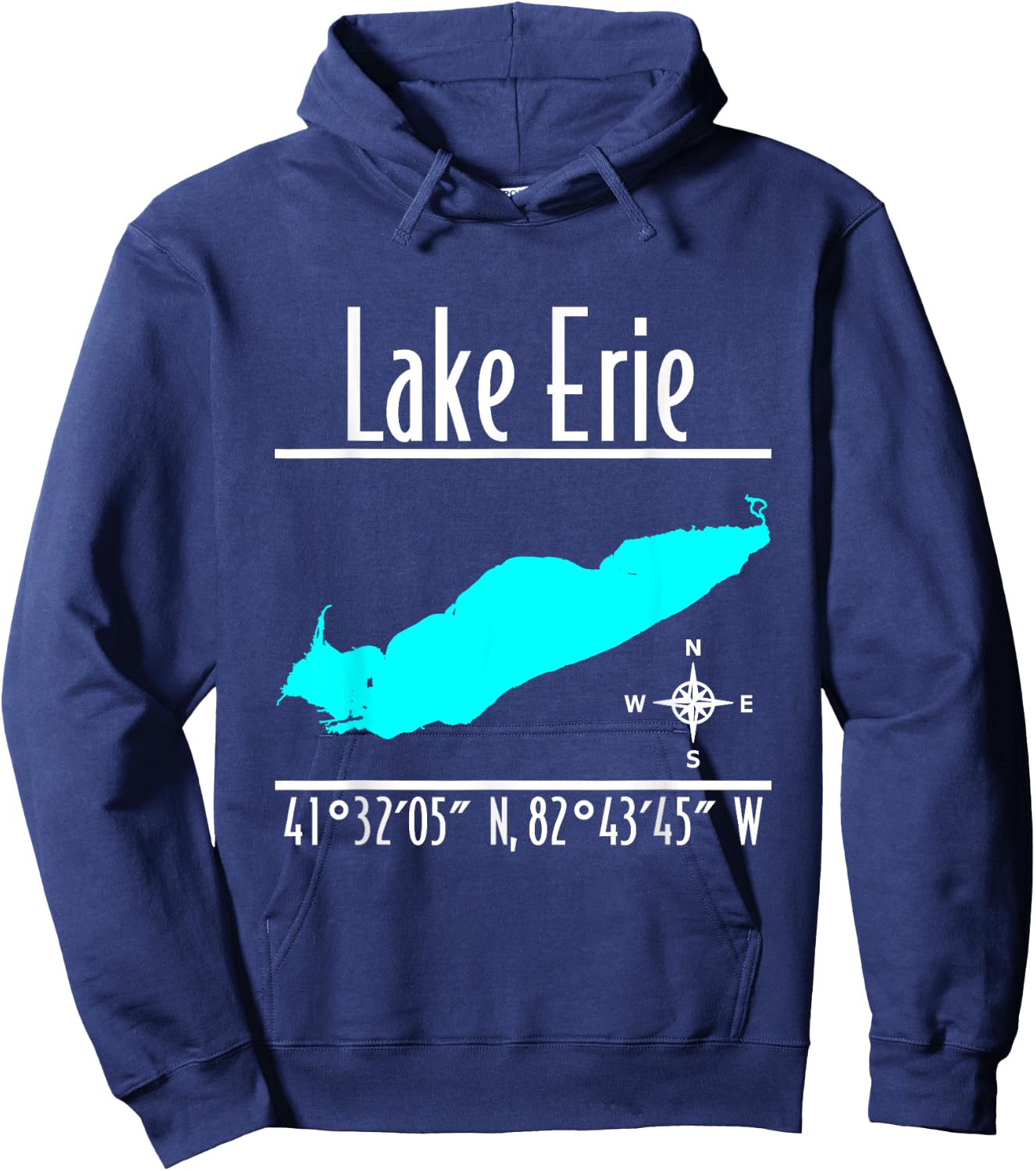 Modern Lake Erie - Great Lakes Hoodie - Hoodie | Navy