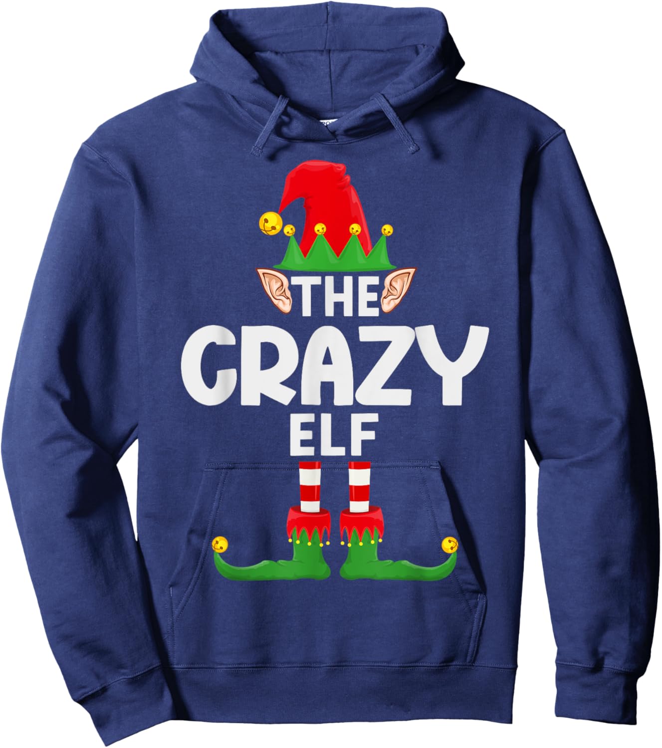 The Crazy Elf Family Christmas Pajama Party Hoodie - Hoodie | Navy