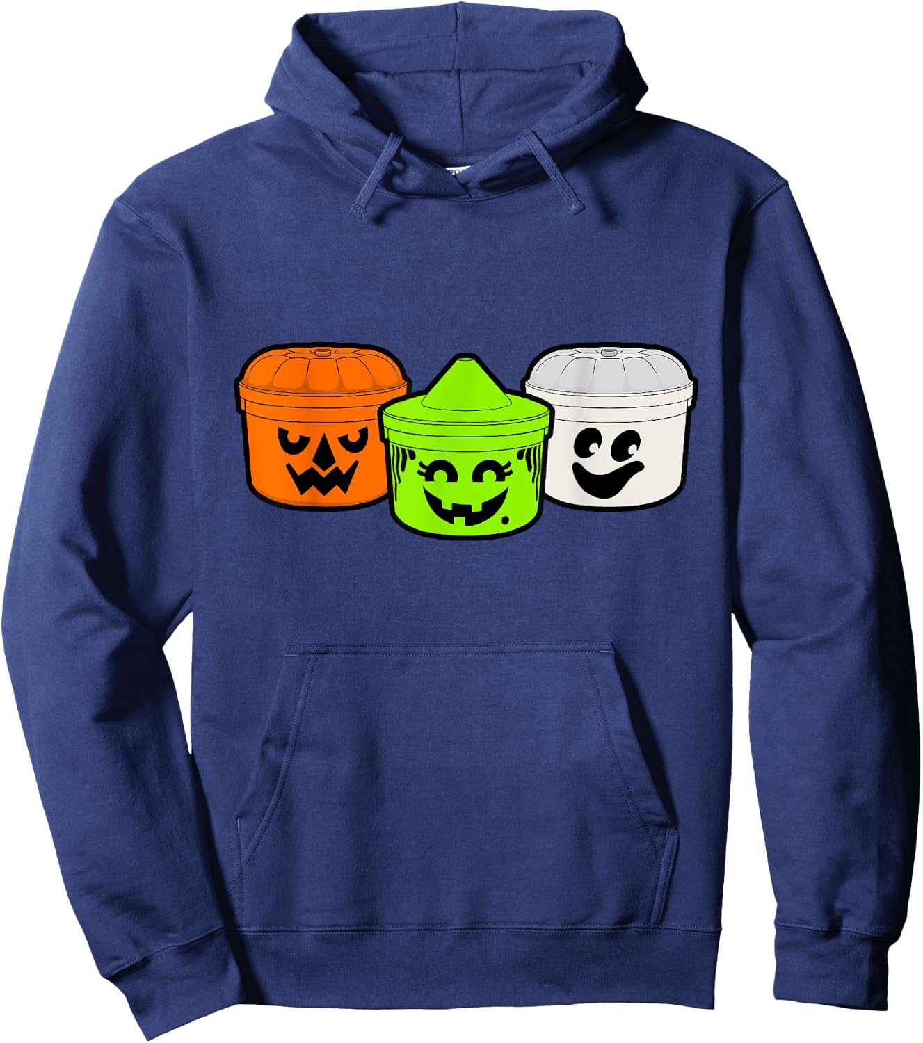Boo Buckets Halloween Pumpkin Witch And Ghost Hoodie - Hoodie | Navy
