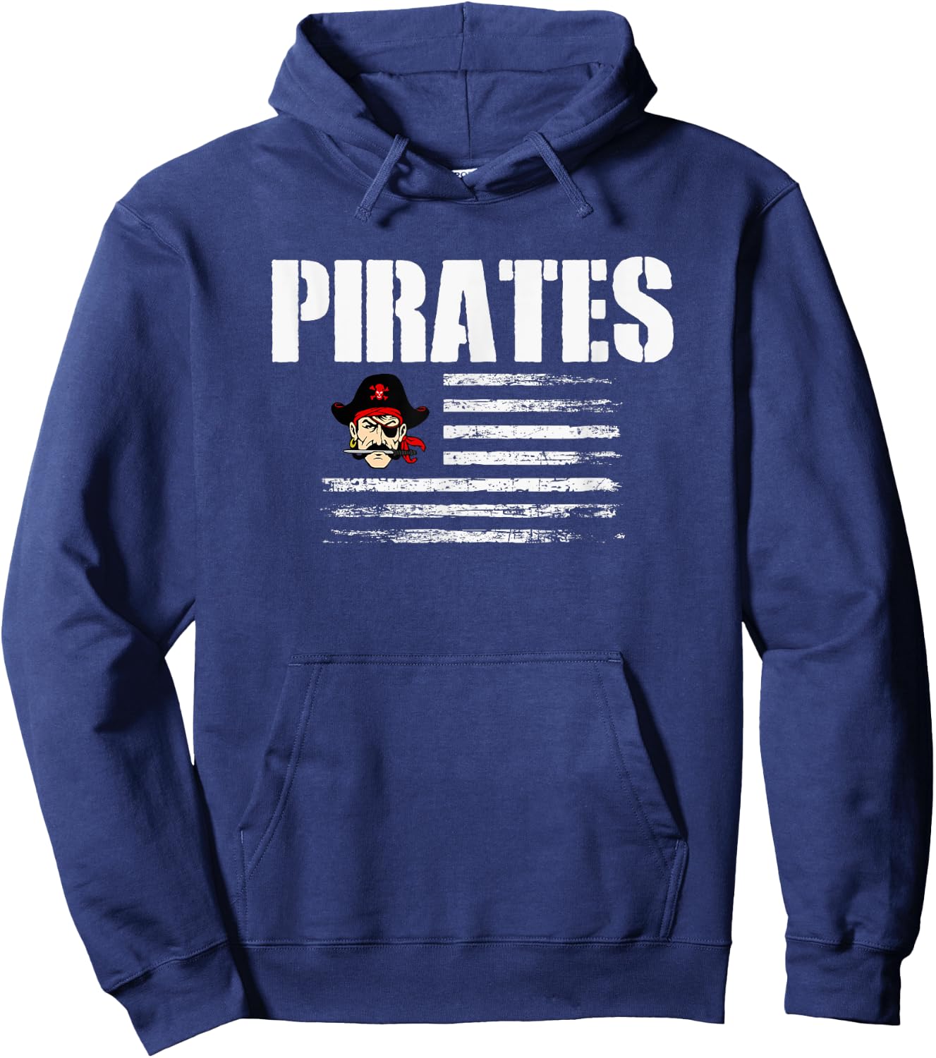 Belfry Pirates Logo USA Flag Pride HS Hoodie - Hoodie | Navy